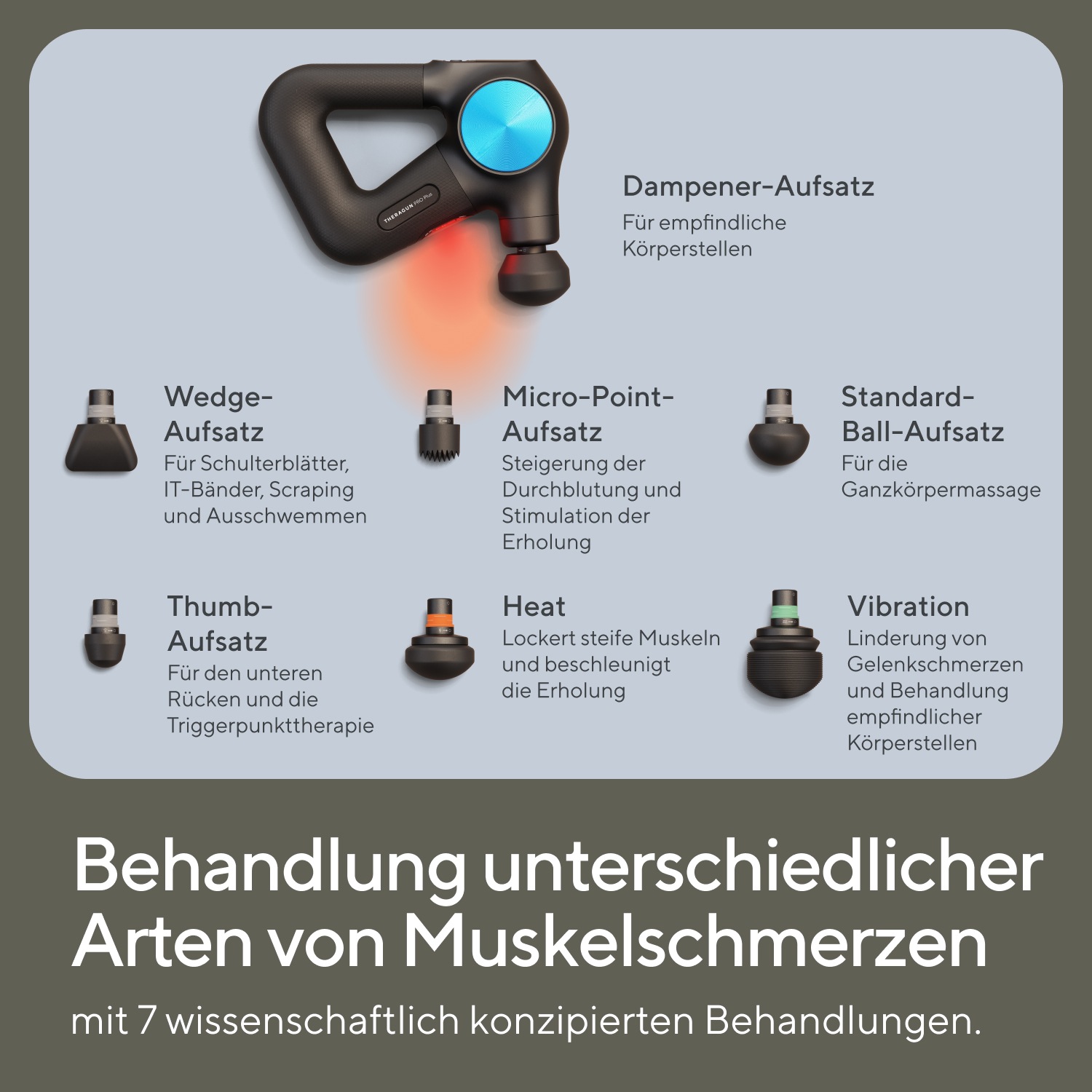 Therabody Massagepistole »Theragun PRO Plus Schmerzlinderung, Regeneration, wissensch. erwiesen«, Massage-, Vibrations-, Wärmetherapie, Pulsmessung, App-Steuerung