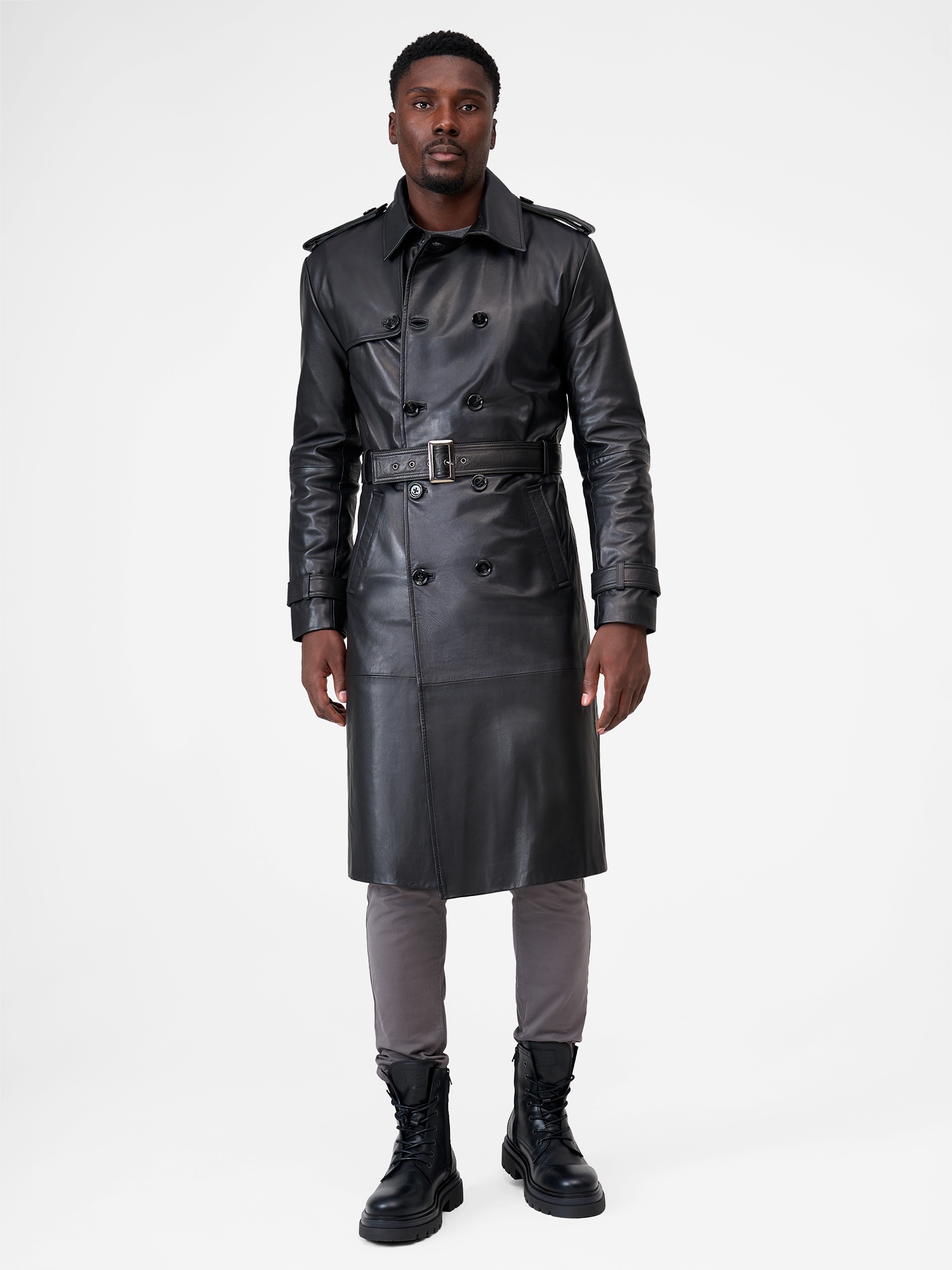 RICANO Trenchcoat »Ledermantel Domenico« Handgefertigt aus echtem Leder