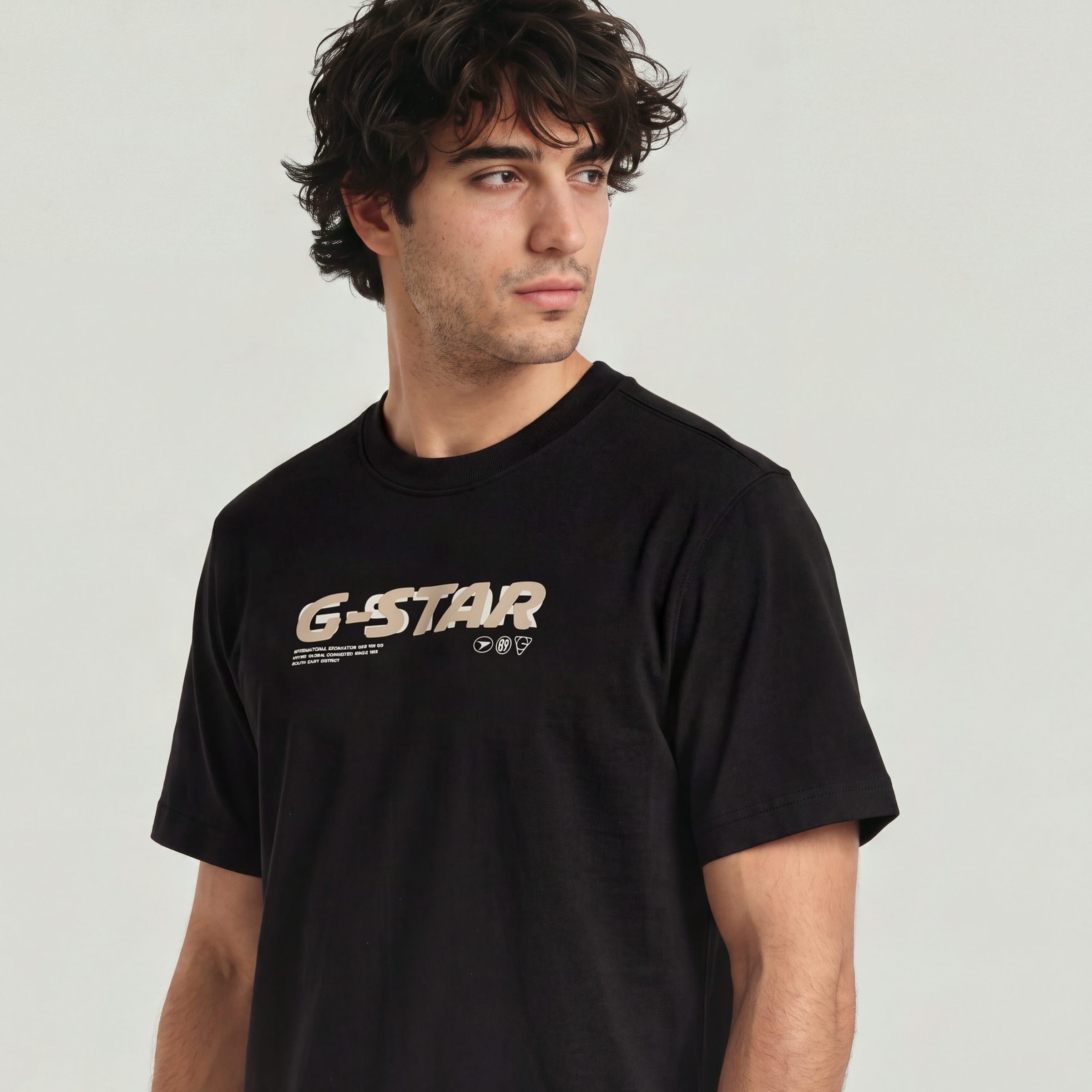 G-STAR T-Shirt »Front Print Logo« aus reiner Baumwolle, Regular Fit