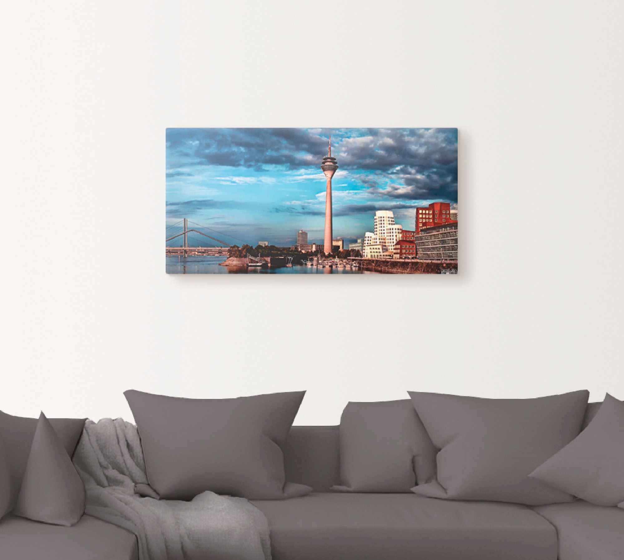 Artland Leinwandbild »Düsseldorf Skyline I«, Deutschland, (1 St.), auf Keilrahmen gespannt