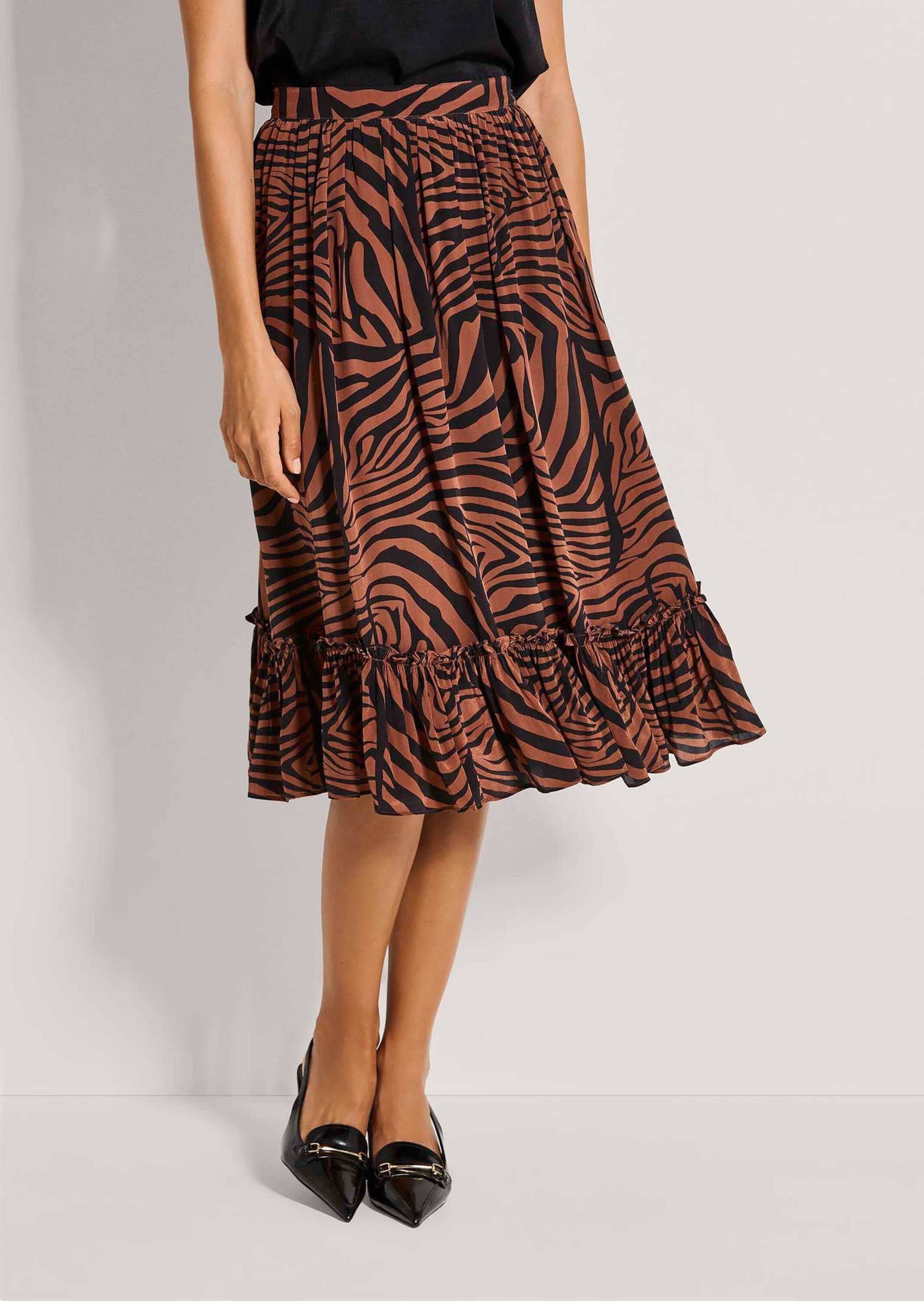 MADELEINE Sommerrock »Faltenrock Midirock mit Zebra-Print« Zebra-Print