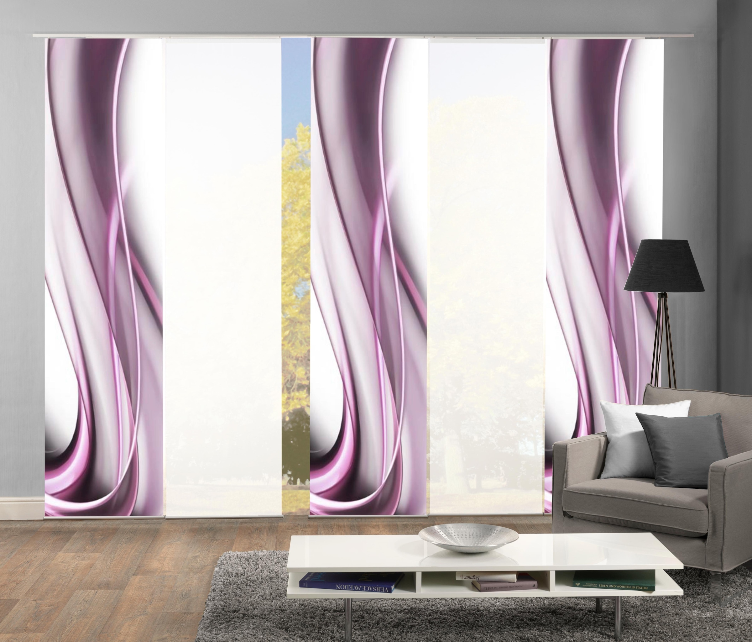 HOME WOHNIDEEN Schiebegardine »ONDAR«, (5 St.), HxB: 245x60, inkl. Befestigungszubehör kaufen