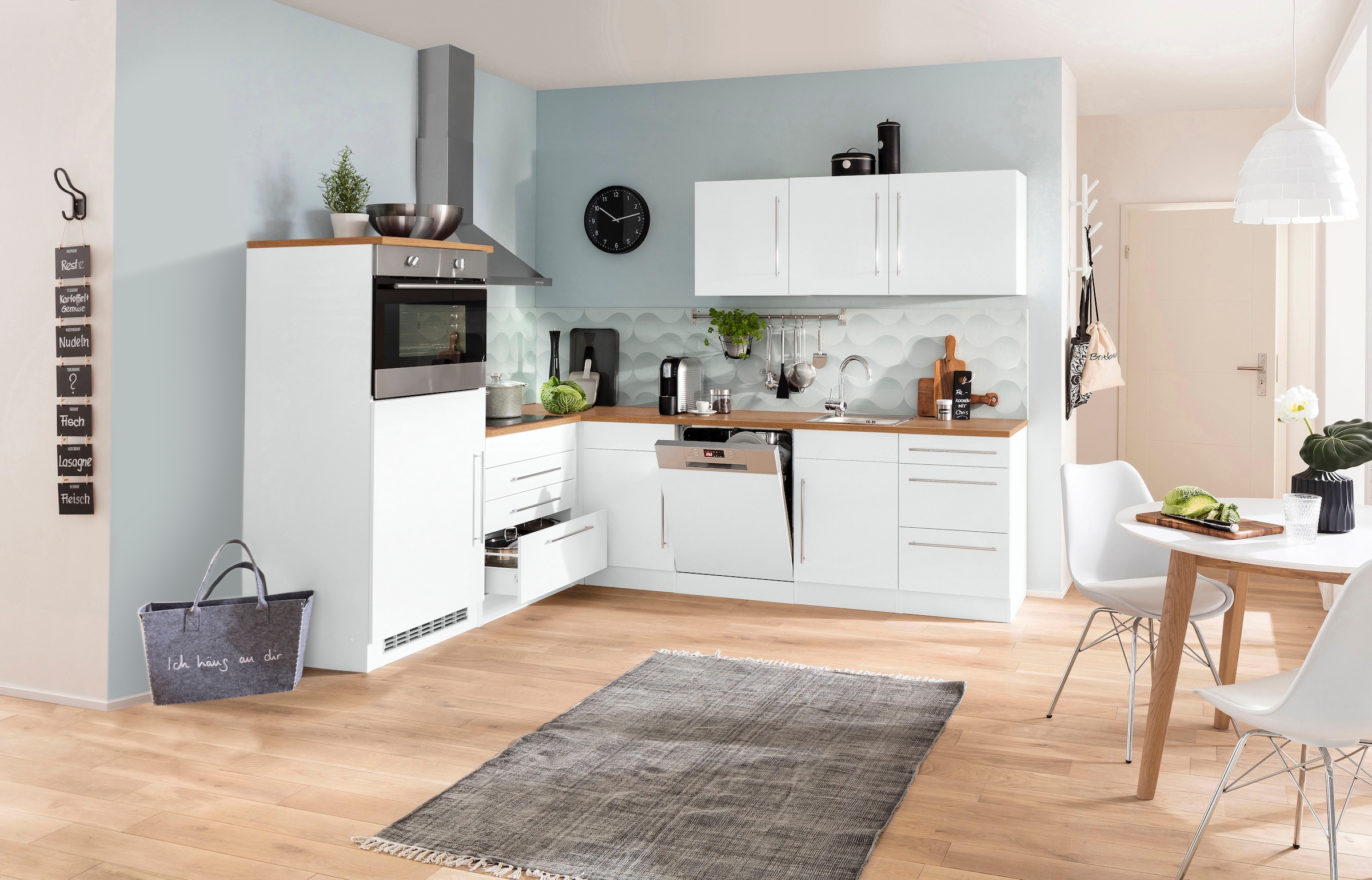 KOCHSTATION Winkelküche »KS-Samos«, Stellbreite 200x270 cm, wahlweise mit E-Geräten und Induktion