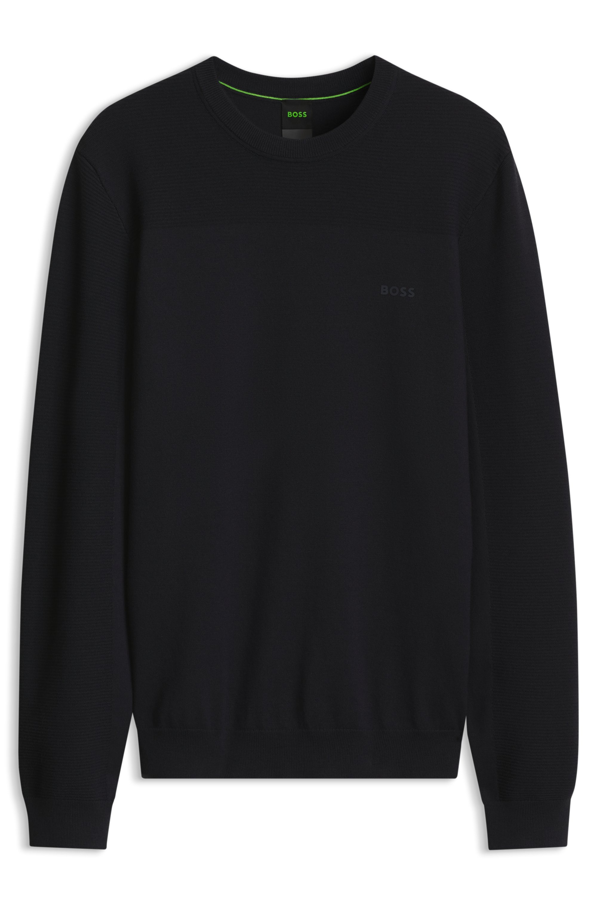 BOSS GREEN Strickpullover »KN Momentum-X CN« Rundhalsausschnitt, Regular Fit, kontrast HD-Logo