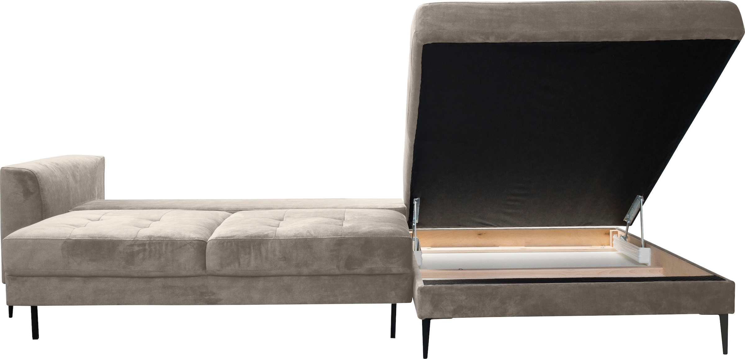 TRENDMANUFAKTUR Ecksofa »Luzi, wahlweise mit Schlaffunktion & Bettkasten. OTTOs Choice, L-Form«, Designsofa mit tollem Sitzkomfort, Metallfüße schwarz, Breite 280 cm