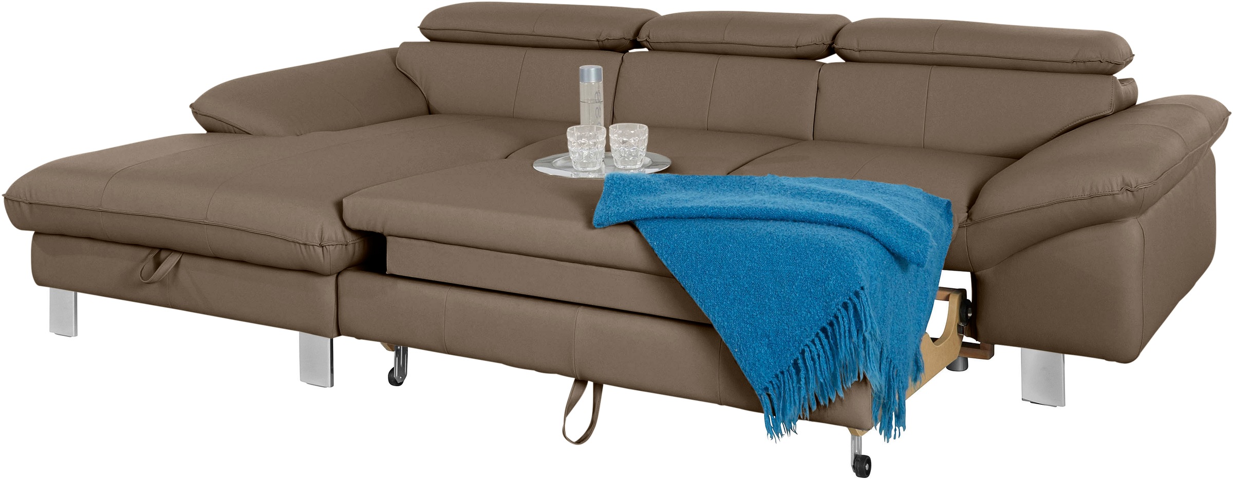 COTTA Ecksofa Driver, mit Kopfteilverstellung, wahlweise mit Bettfunktion