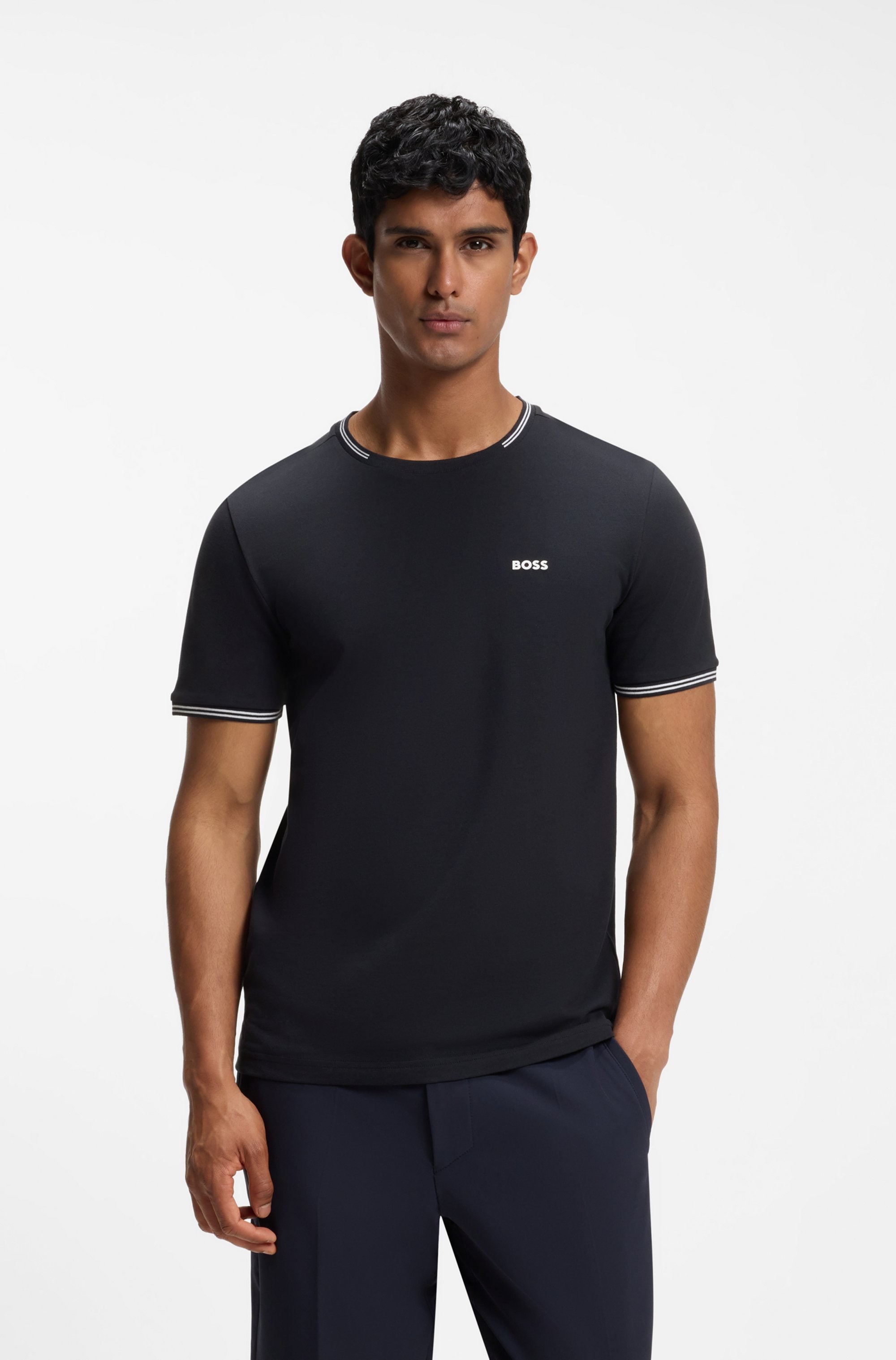 BOSS GREEN T-Shirt »Taul Stretch-Baumwoll-Pique« aus softem Stretch-Baumwoll-Piqué, Regular Fit, Kühlend