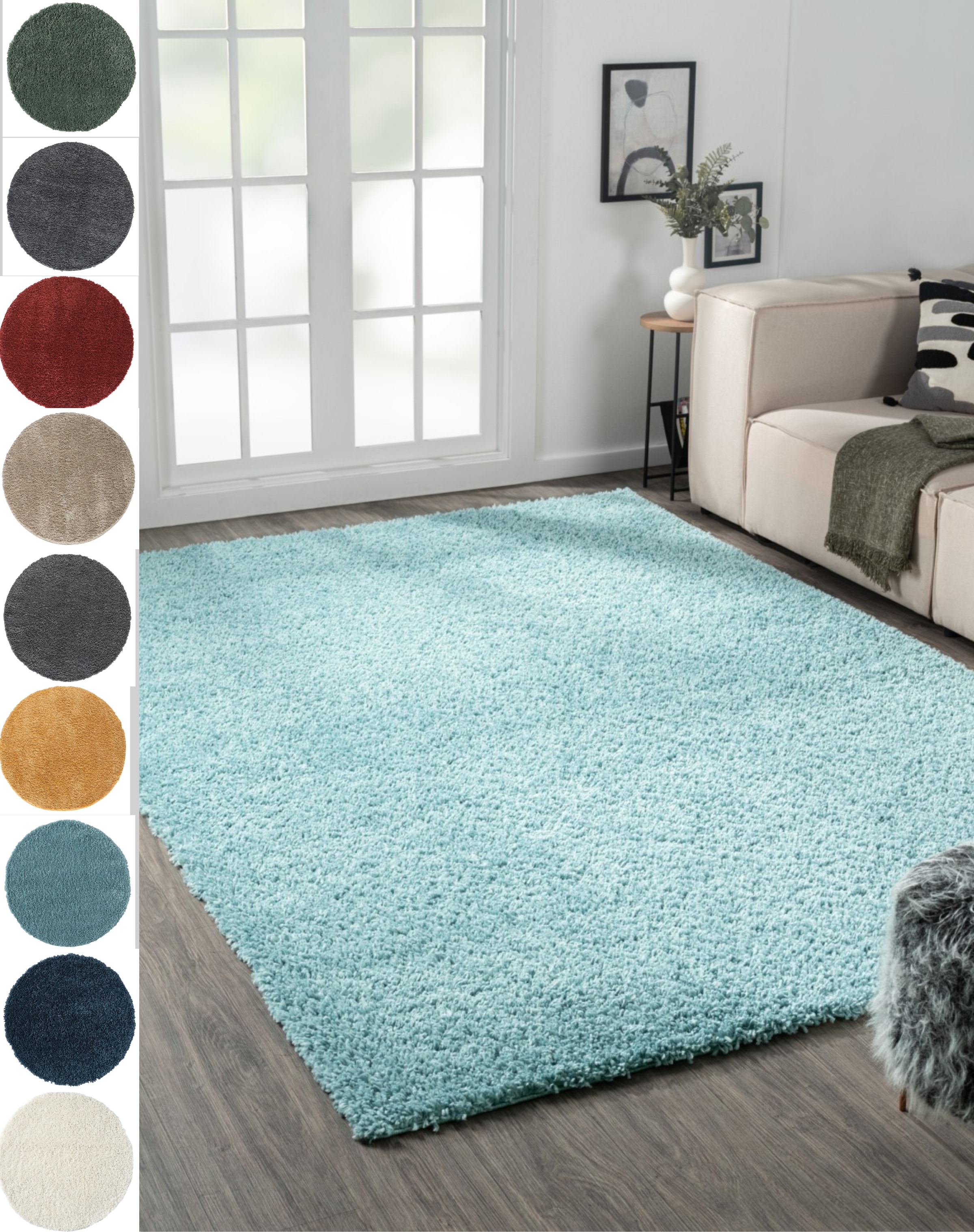 Myflair Möbel & Accessoires Hochflor-Teppich »My Shaggy« rechteckig 37 mm Höhe Shaggy, Uni-Farben, leicht glänzend, Microfaser, extra flauschig