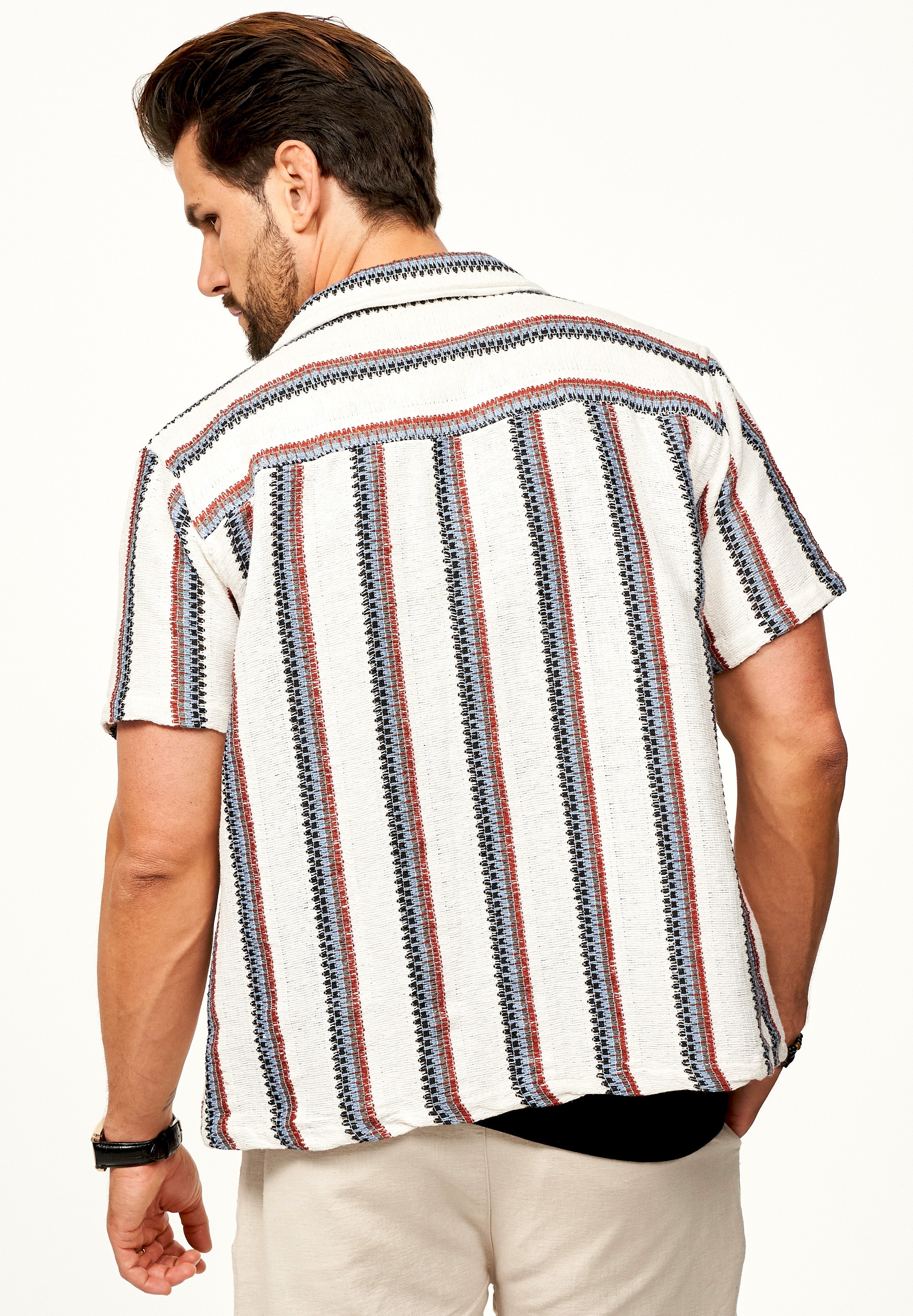 SOULSTAR Kurzarmhemd »Freizeithemd als Kurzam Strick Hemd im Retro-Look - Strick Polo-Hemd Overshirt im Regular-Fit für Herren« Herren Strick Polo-Hemd Overshirt im Regular-Fit T-Shirt