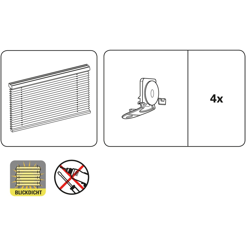 GARDINIA Dachfensterplissee, blickdicht, ohne Bohren