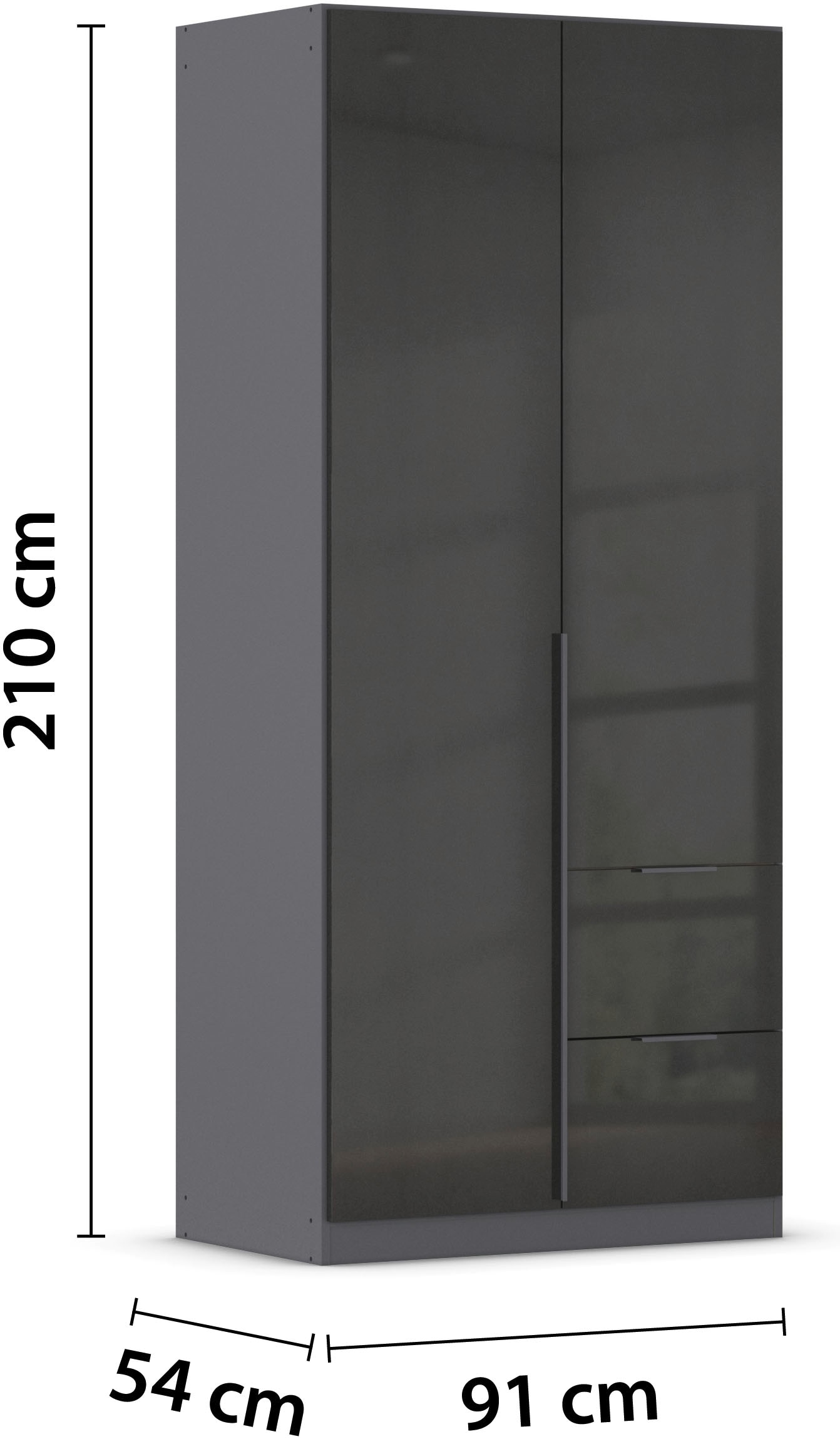 rauch Drehtürenschrank »Kleiderschrank Schrank Garderobe AGORDO mit Dekor- oder Hochglanzfront«, (in zwei Griff-Farben mit Dekor- oder Hochglanzfront), mit Außenschubkästen, in 6 Breiten und 2 Höhen MADE IN GERMANY