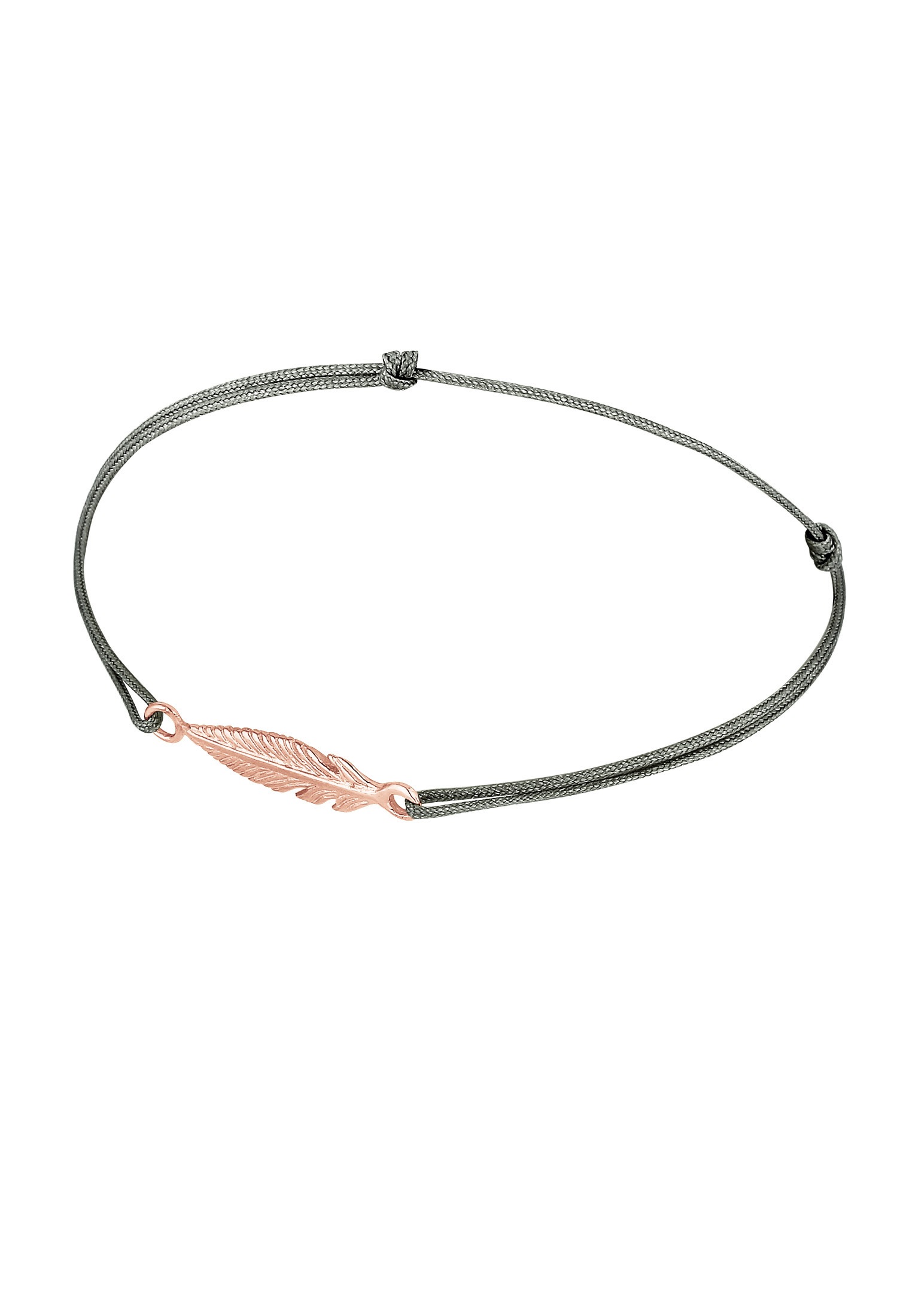 Elli Armkette »Armband Feder Boho Hippie Festival Nylon Band 925 Sterling Silber Rosegold«