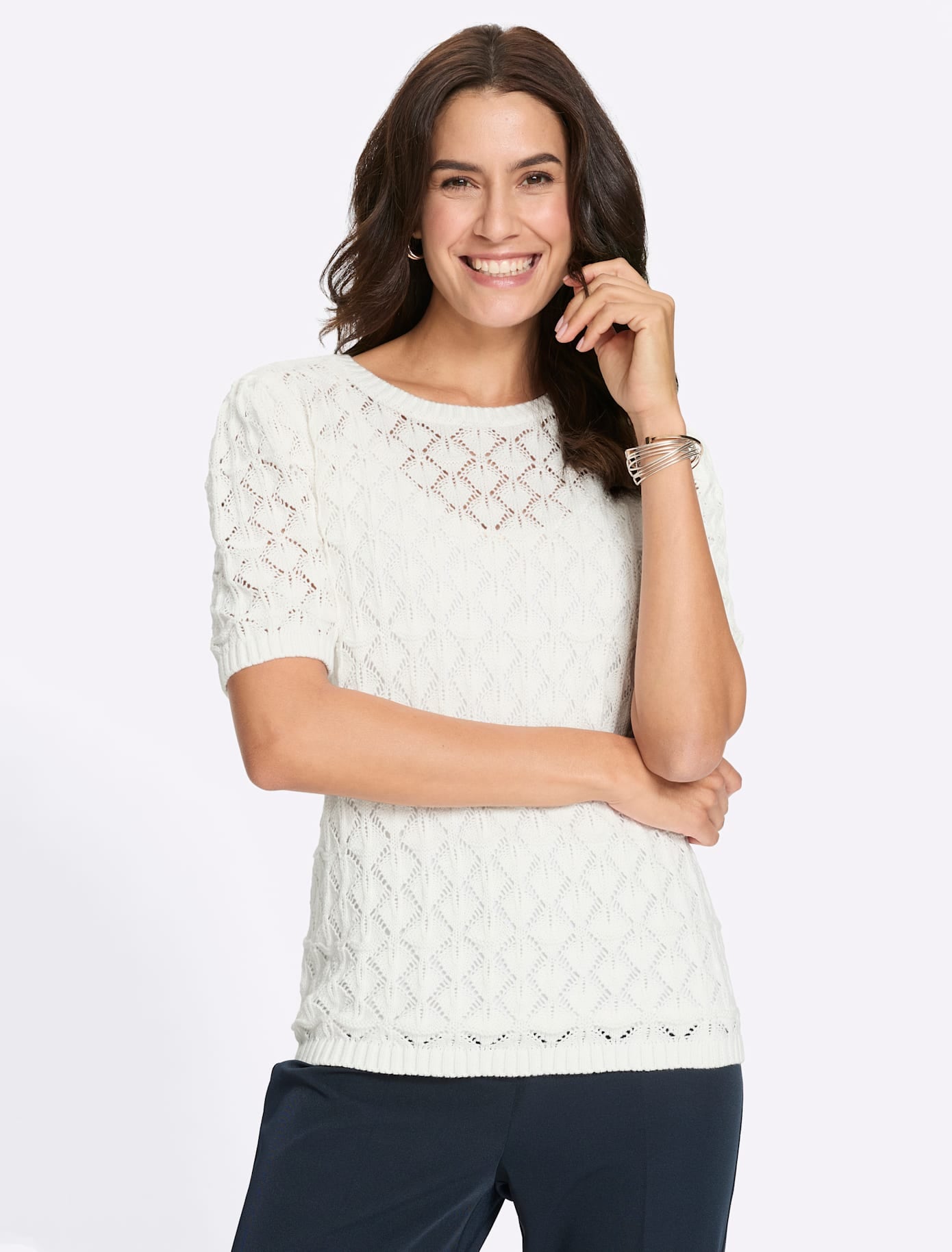 Inspirationen Ajourpullover »Baumwoll-Pullover«
