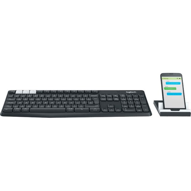 Logitech PC-Tastatur »Bluetooth Multi-Device Keyboard K375s Graphite«,  (ergonomische Form) ➥ 3 Jahre XXL Garantie | UNIVERSAL