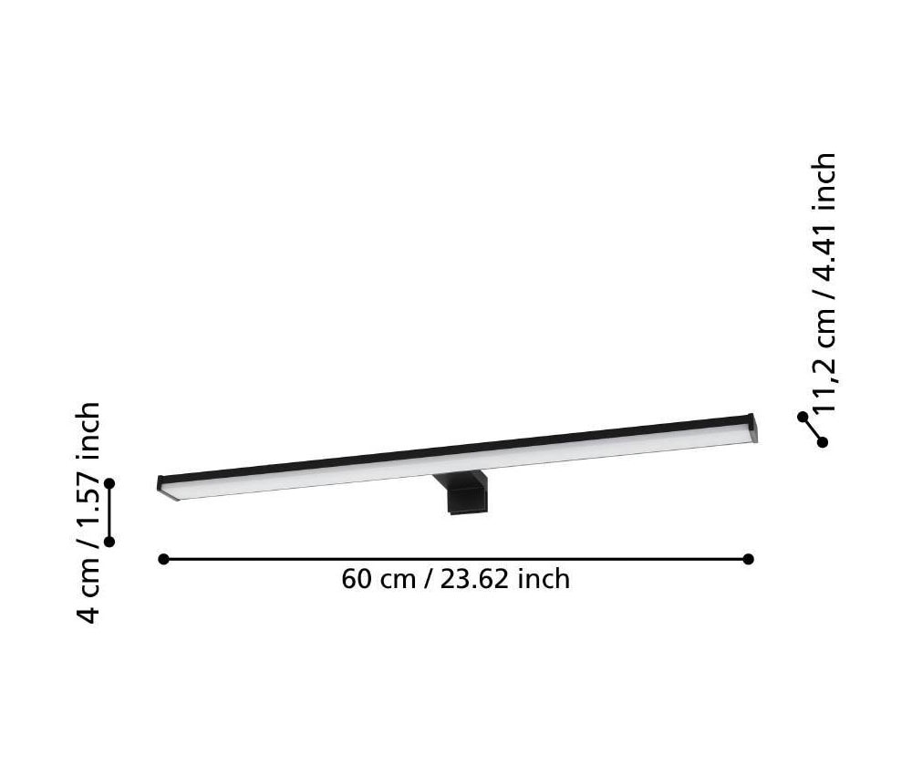 EGLO Spiegelleuchte »PANDELLA 2«, 1 flammig, Leuchtmittel LED-Modul | LED wechselbar, Spiegellampe zum Aufstecken, Lampe in Schwarz, Weiß, IP44, L 60 cm