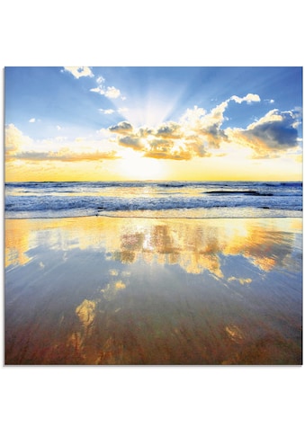 Glasbild »Sonnenaufgang über dem Ozean«, Himmel, (1 St.)