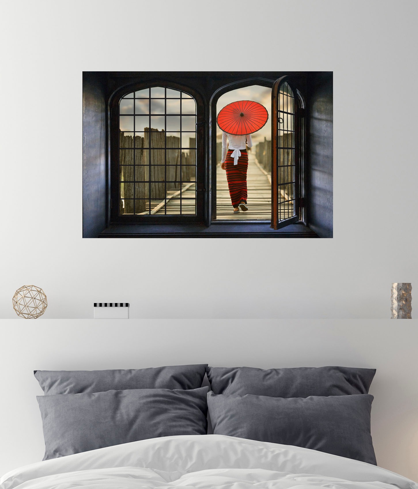 queence Wandsticker »Steg« Wandsticker, Wandbild, selbstklebend, 3D, Fenster