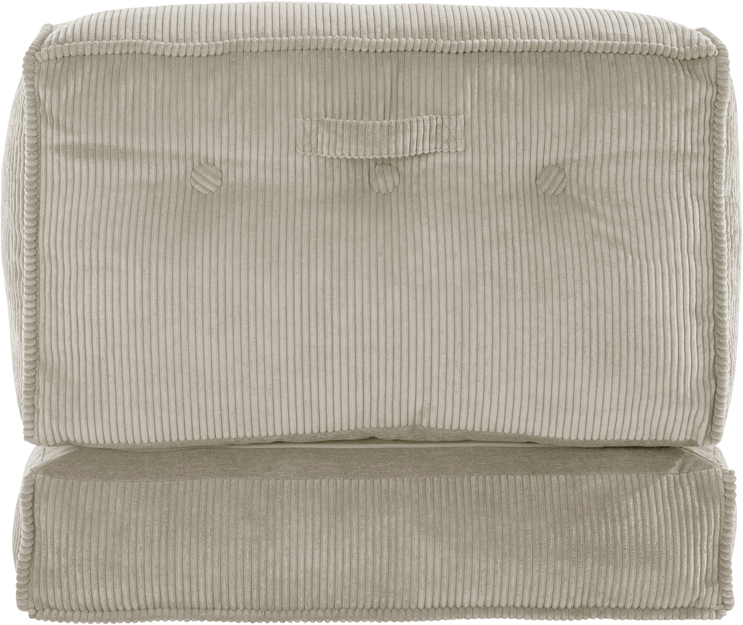 INOSIGN Sessel »Pia«, Loungesessel aus Cord, in 2 Größen, Pouf-Funktion.
