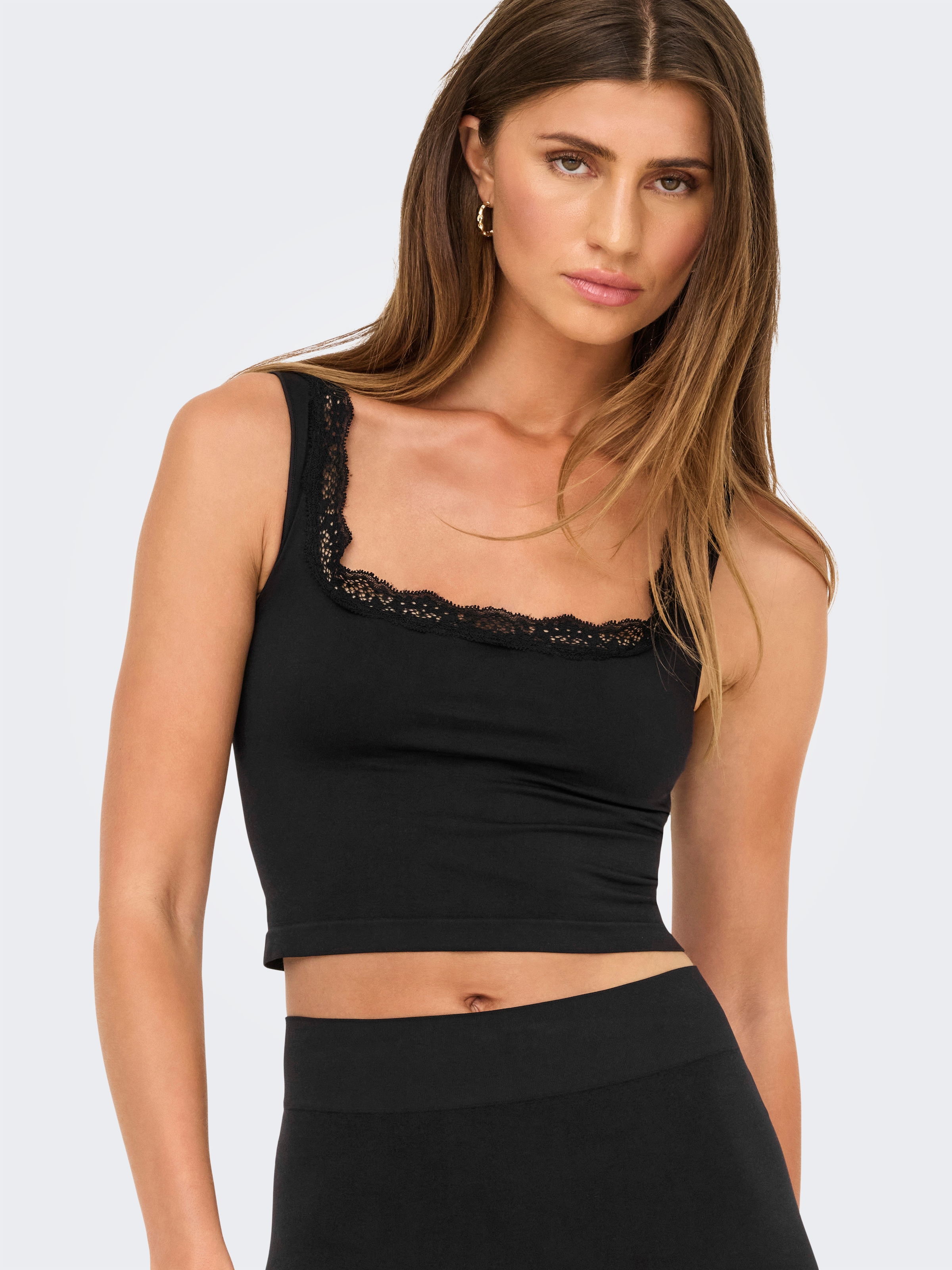 ONLY Bustier »ONLVICKY LACE SINGLET SQUARE NECK ACC« Materialmix