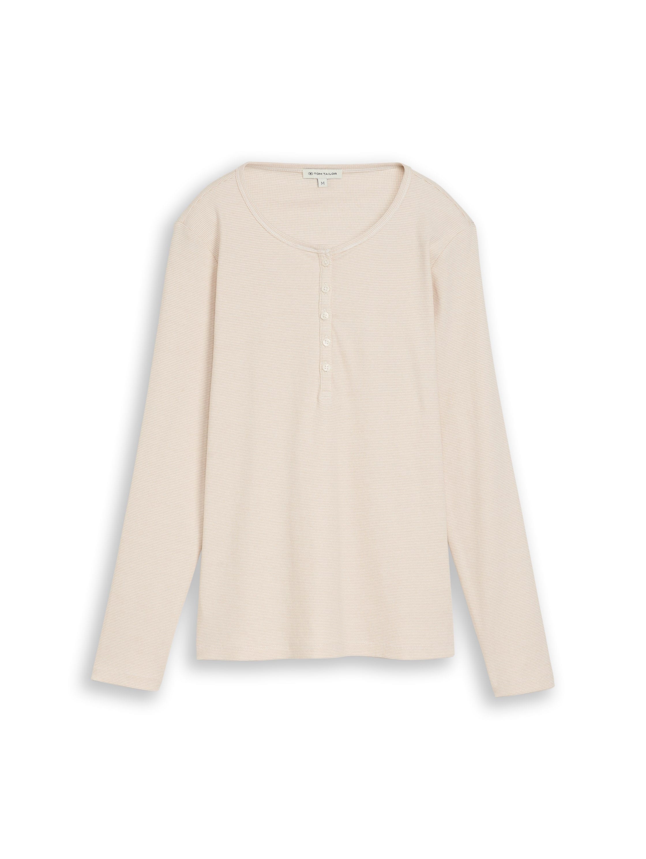 TOM TAILOR Langarmshirt mit feinen Streifen und Rundhals