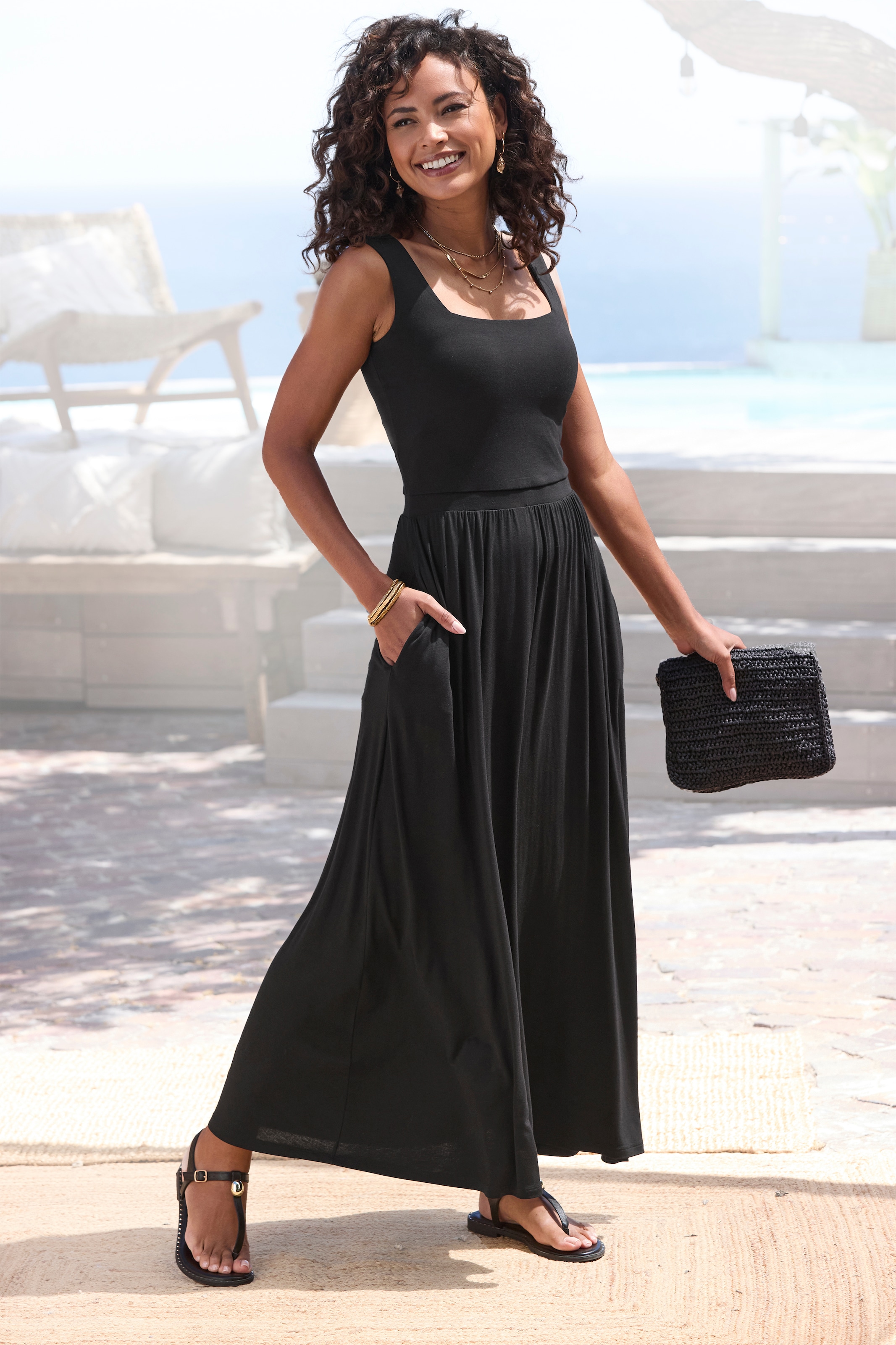 Vivance Midikleid Seitennahttaschen