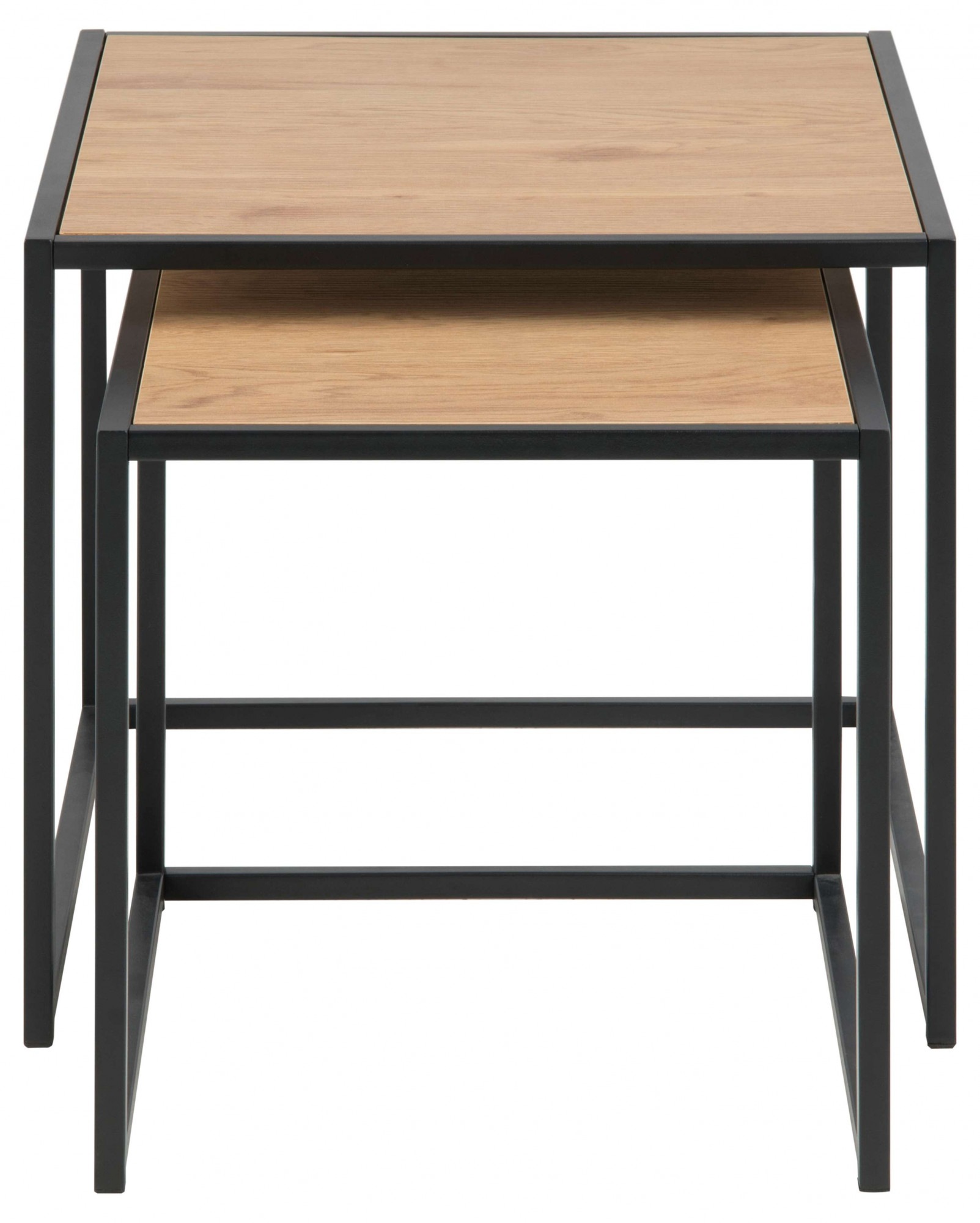 ACTONA GROUP Couchtisch »Seaford, TOPSELLER!«, (Beistelltisch, Sofatisch), Couchtisch-Set, Wildeiche-Optik, Gestell aus Stahl, Satz mit 2 Teilen