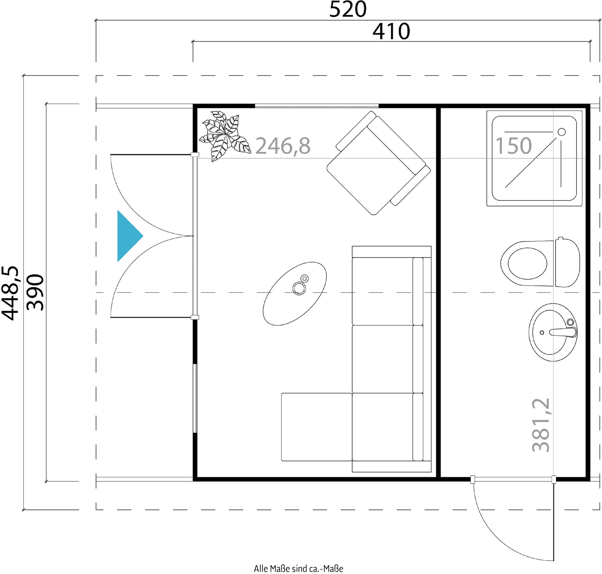 LASITA MAJA Gartenhaus »MURANO«, (Set, inkl. Fussbodenbretter zum verlegen)