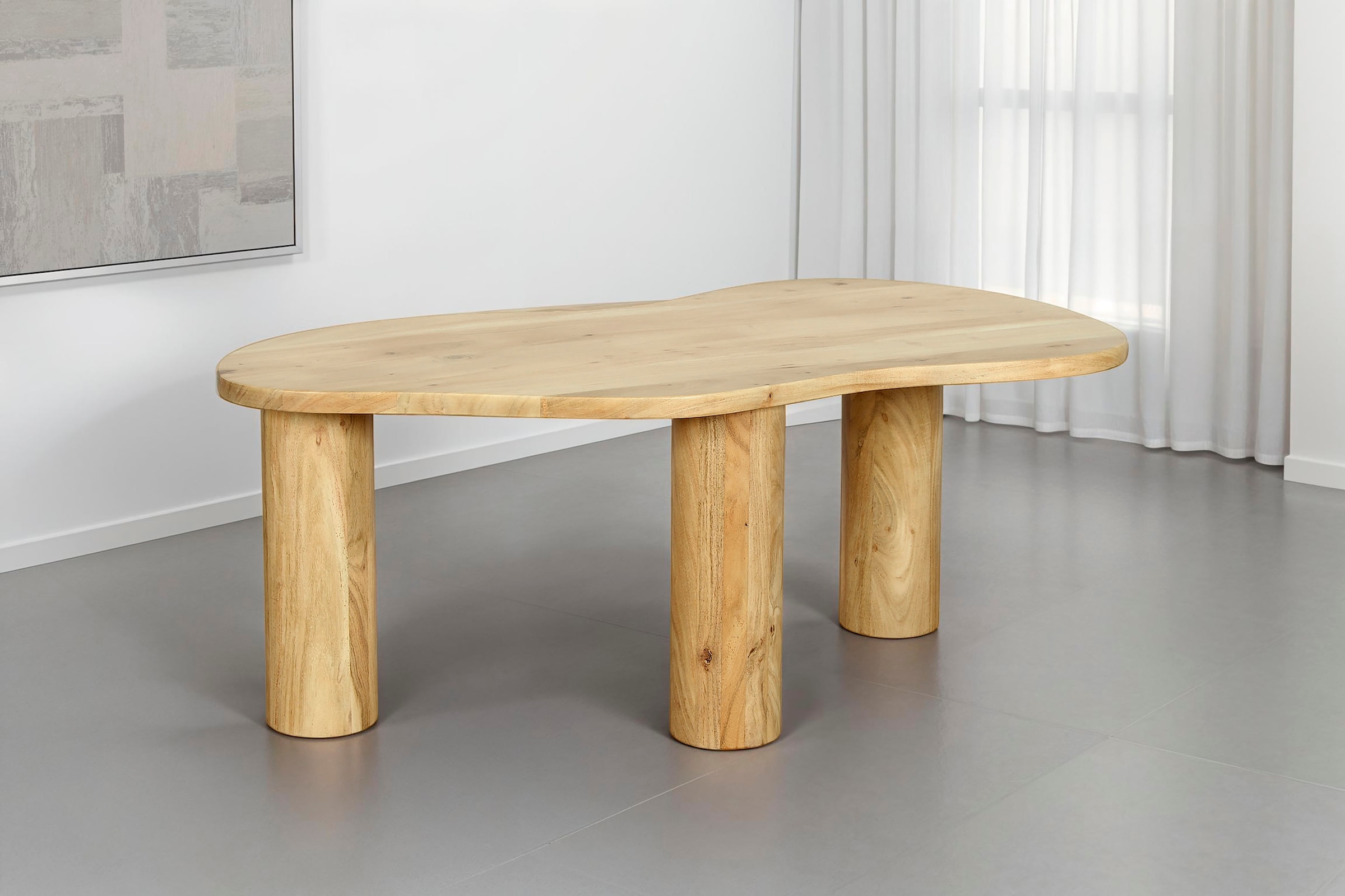 byLIVING Couchtisch »ETHAN« Tischplatte und Gestell Akazie natur oder schwarz, Tischbein: 13 cm