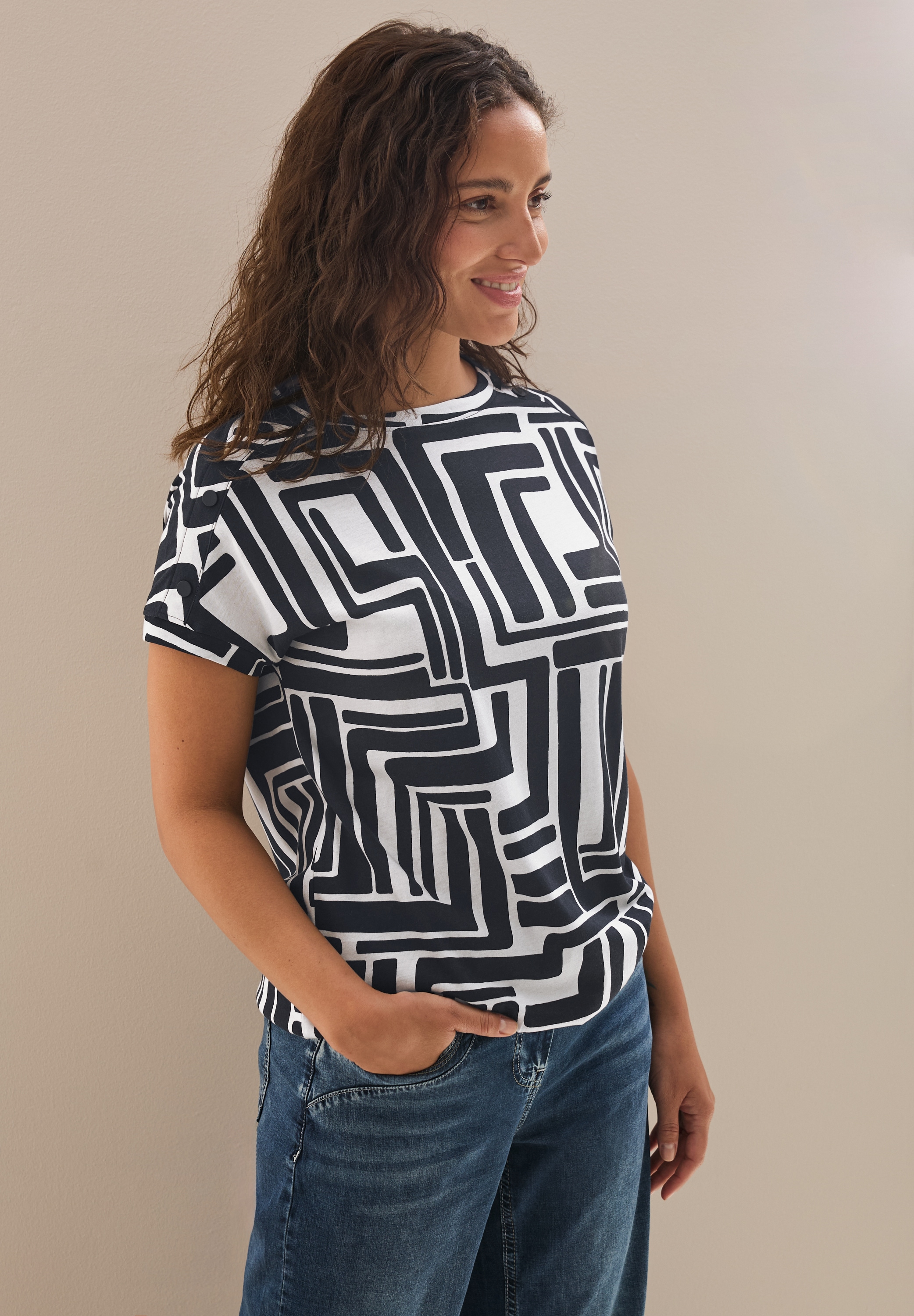 Cecil T-Shirt, mit All-Over Print