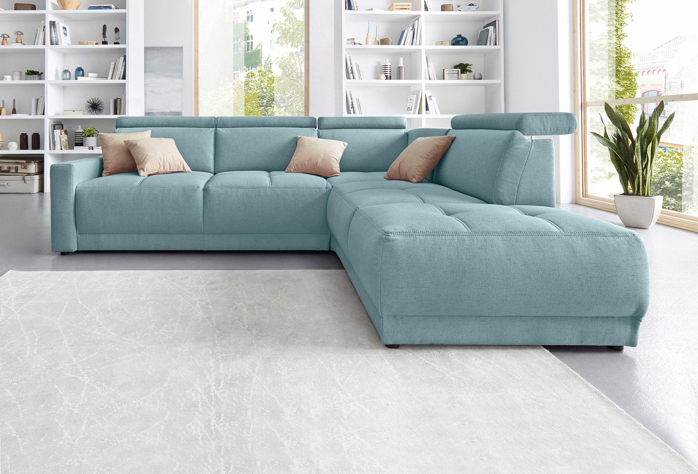 DOMO collection Ecksofa »Ava L-Form«, mit Ottomane, Federkern wahlweise mit Kopfteilverstellungen