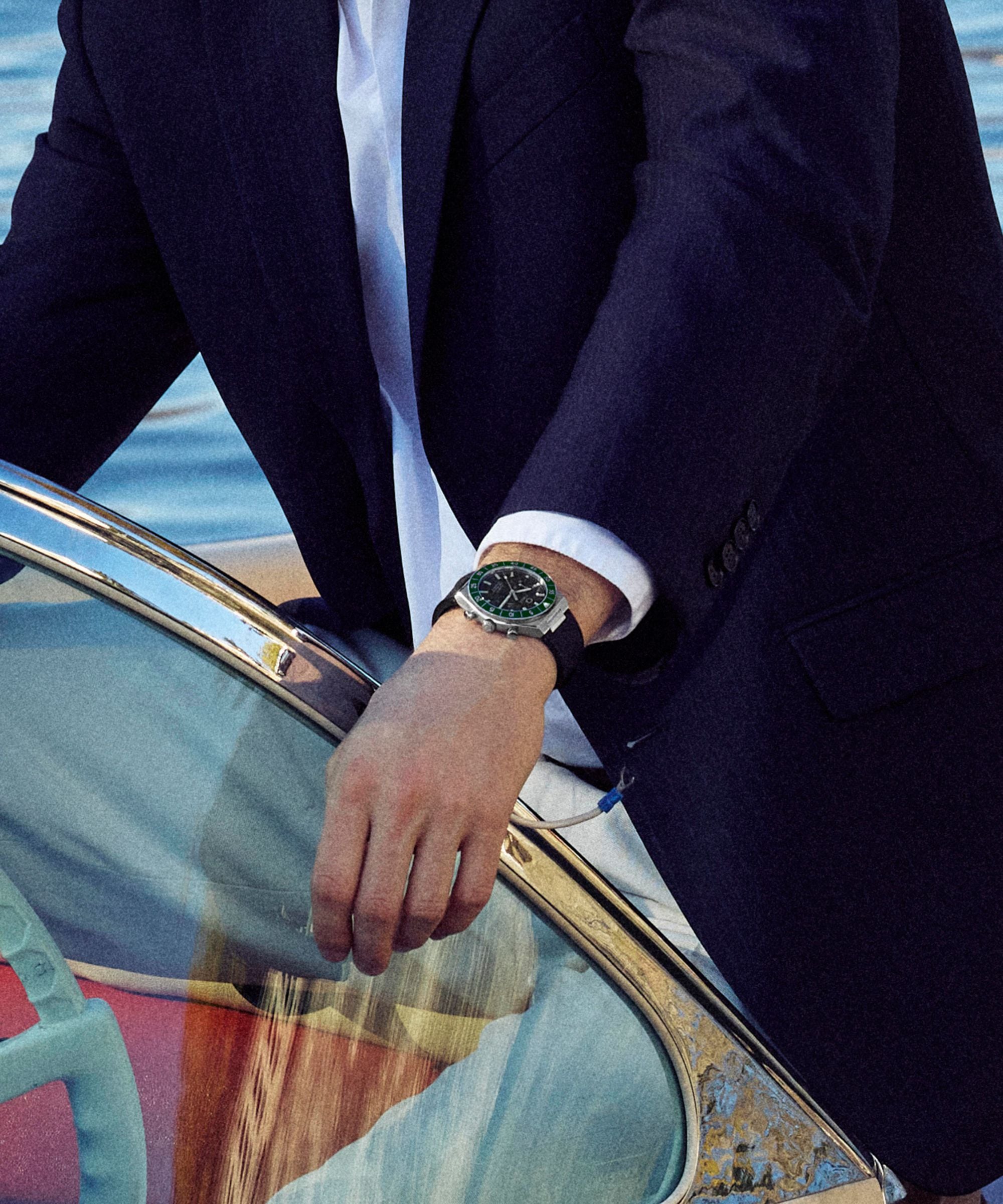 Timex Quarzuhr »Q Timex Continental Chronograph« Armbanduhr, Herrenuhr, Silikonarmband, analog, Beleuchtung