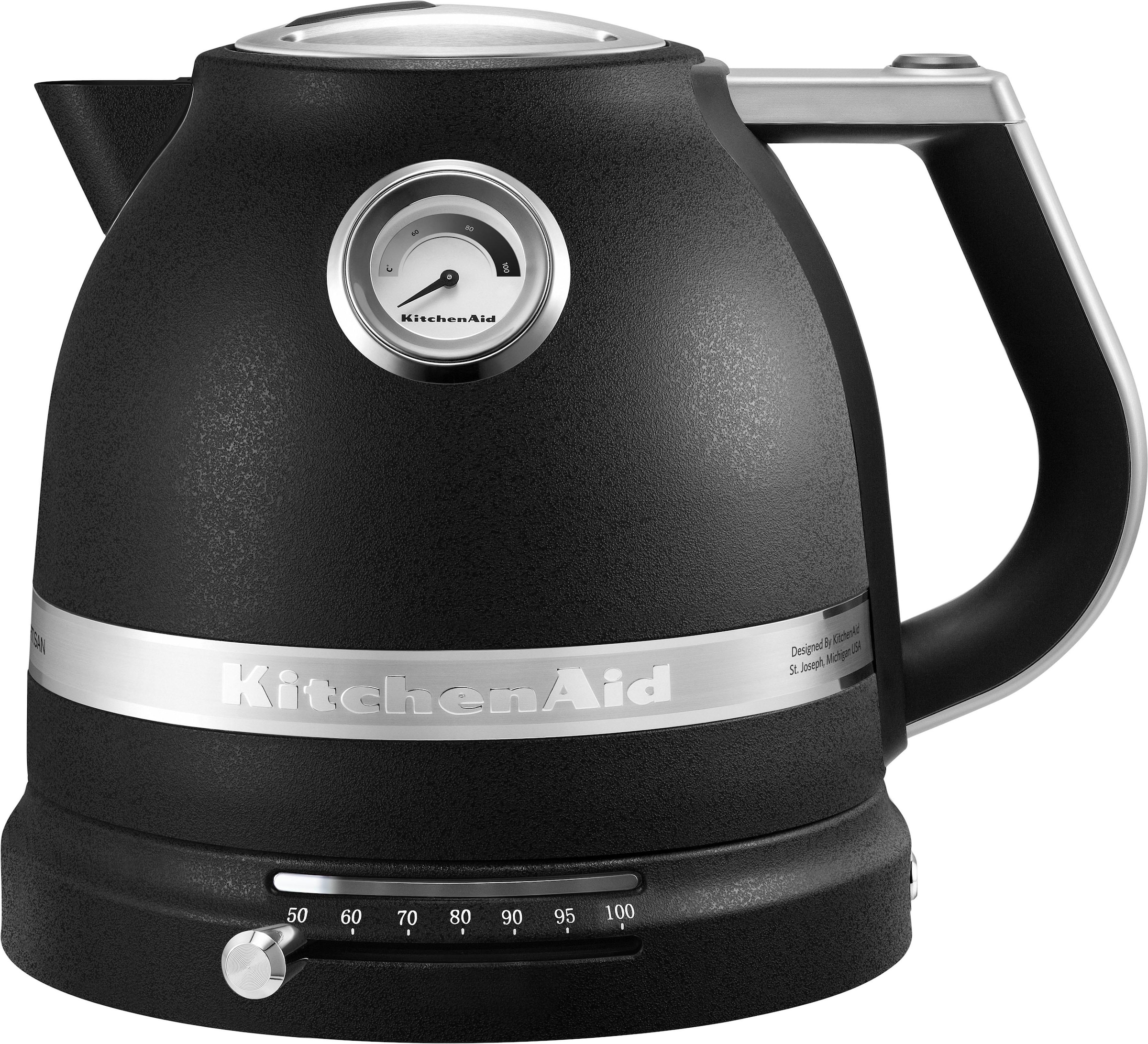 KitchenAid Küchenmaschine »5KSM175PSEBK GUSSEISEN SCHWARZ«, Gratis Wasserkocher, 2. Schüssel, Flexirührer (Wert ca. 347,-UVP)