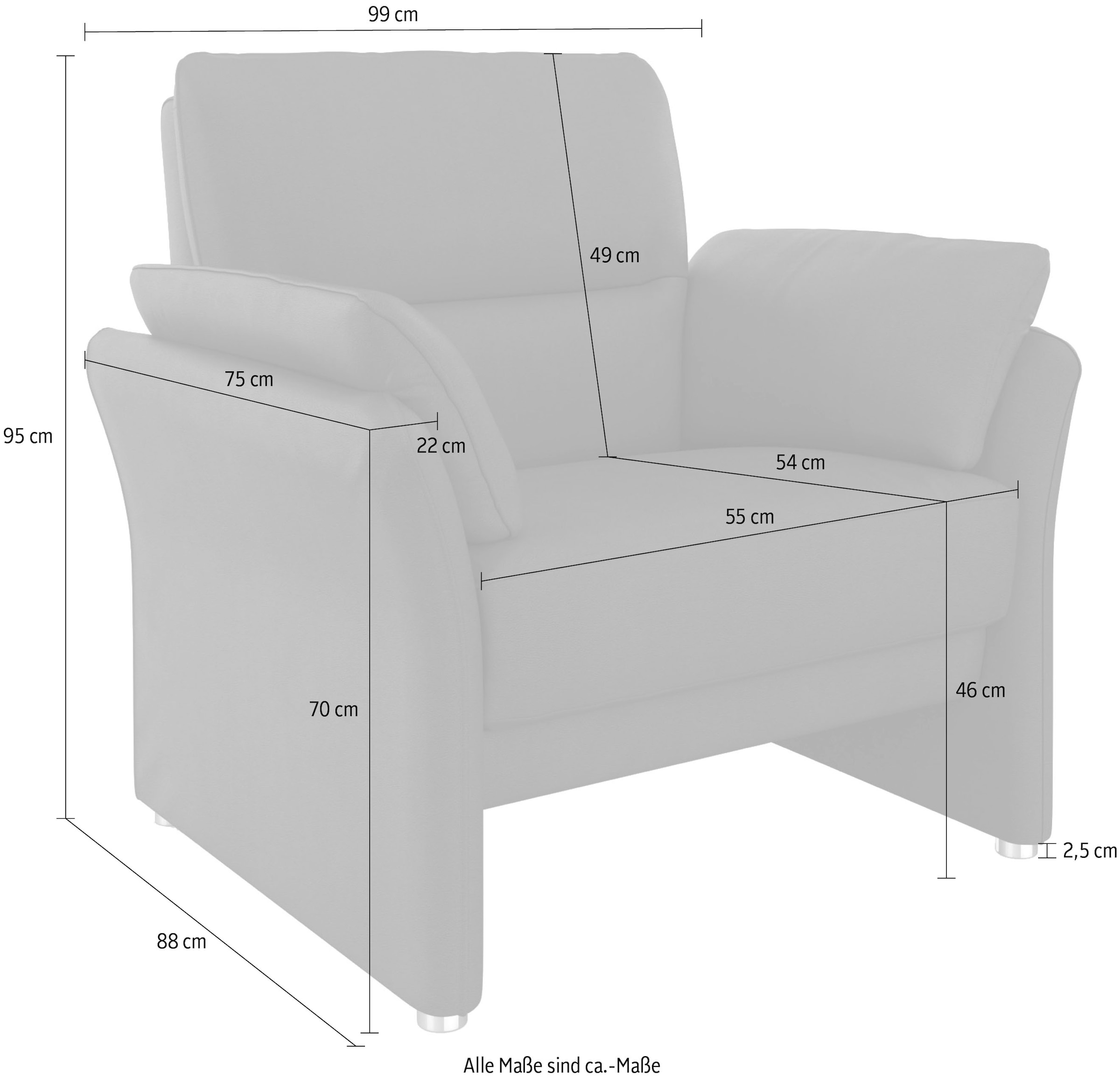 DOMO collection Sessel »Pina elegant und zeitloser Clubsessel, bequemer Cocktailsessel«, Hoher Sitzkomfort, Feinstruktur, beige