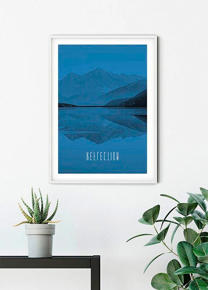 Komar Bild »Word Lake Reflection Blue«, Natur, (1 St.), Wandbild zur Dekoration - ohne Rahmen