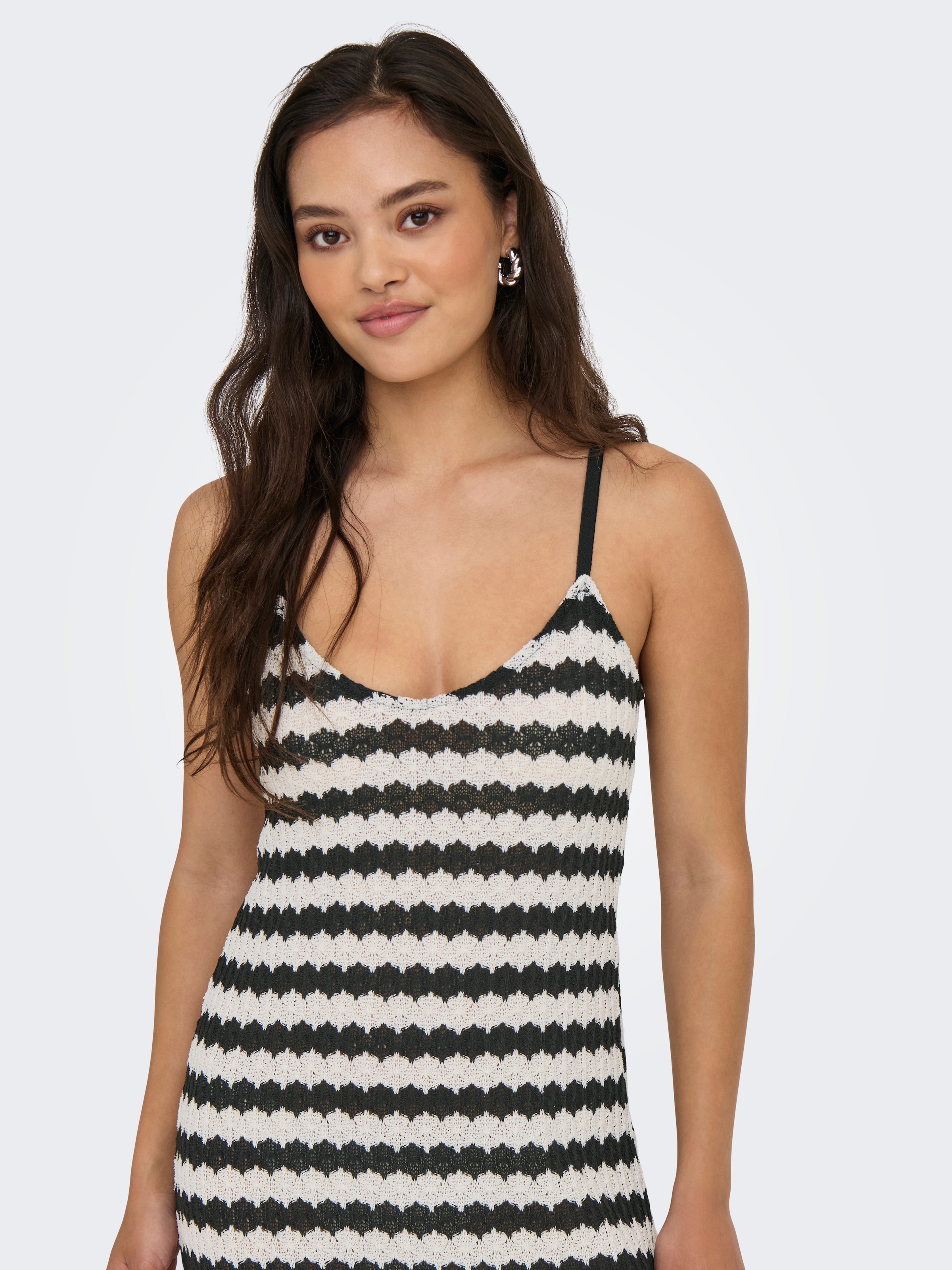 ONLY Trägerkleid »ONLEVARA S/L STRIPE DRESS JRS NOOS« Materialmix, regular fit