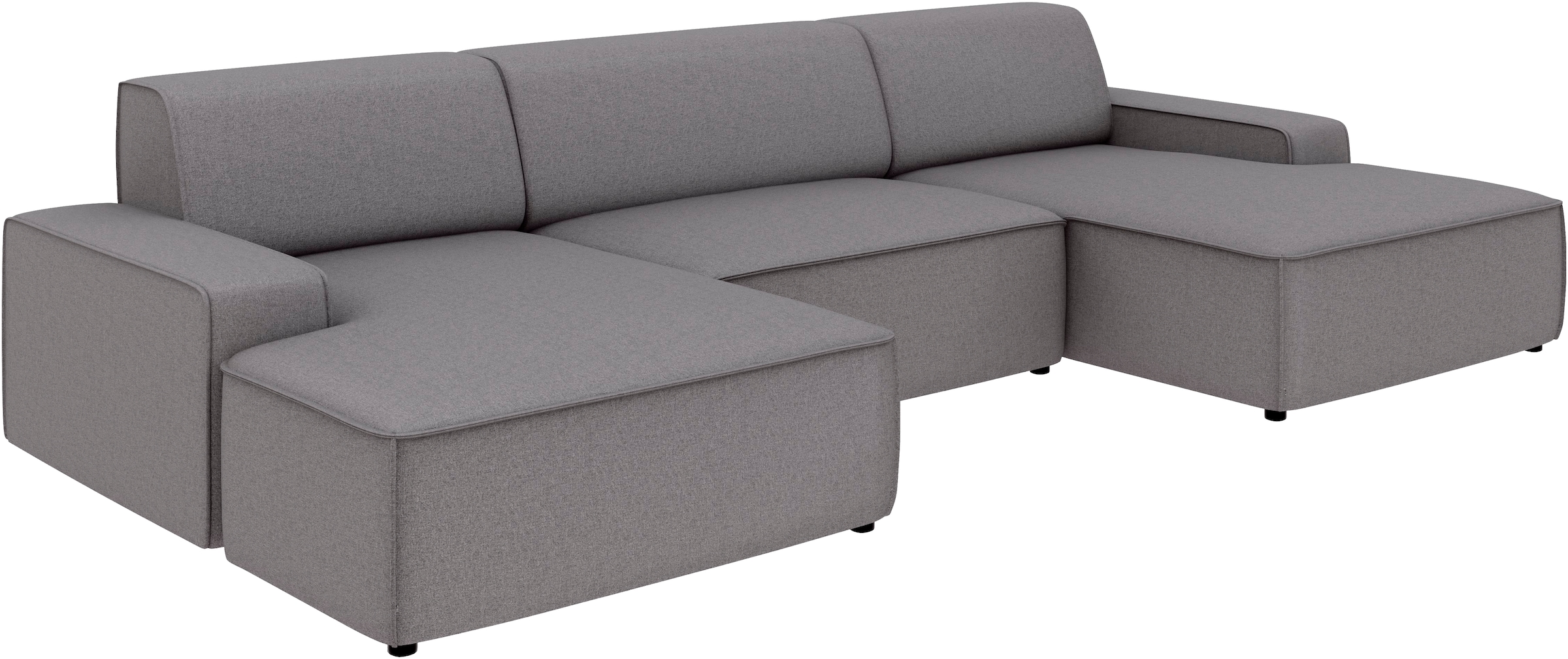 TRENDMANUFAKTUR Wohnlandschaft »Graz, wahlweise mit Sitzvorschub und Bettkasten, U-Form, Breite 329 cm« in Cord-, haustierfreundlichem LEO Struktur- oder LUMOS-3D-Bezug