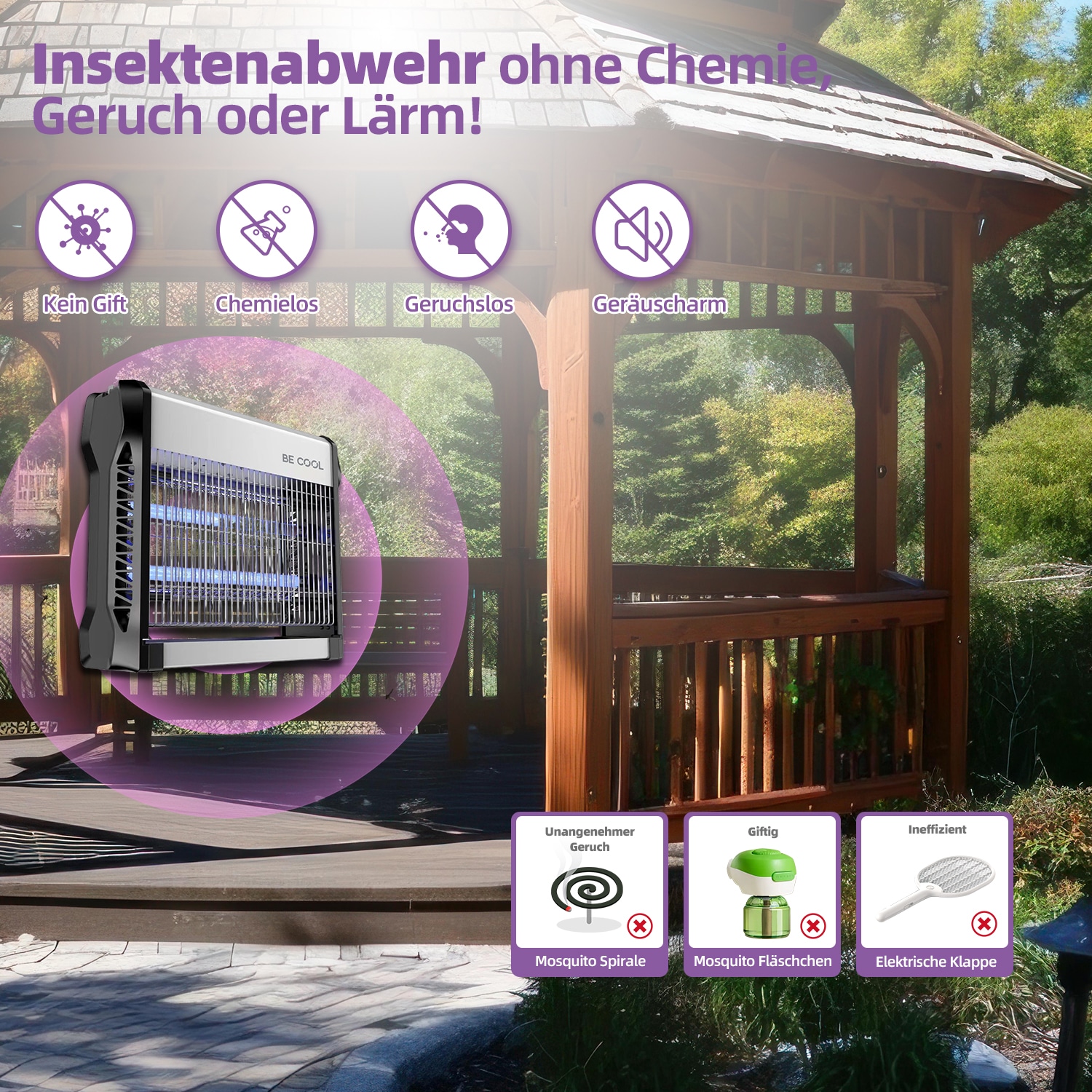 be cool Insektenvernichter »Profi-Insektenvernichter BCIV23W2500«, 2500 Volt, abnehmbare Auffangschale