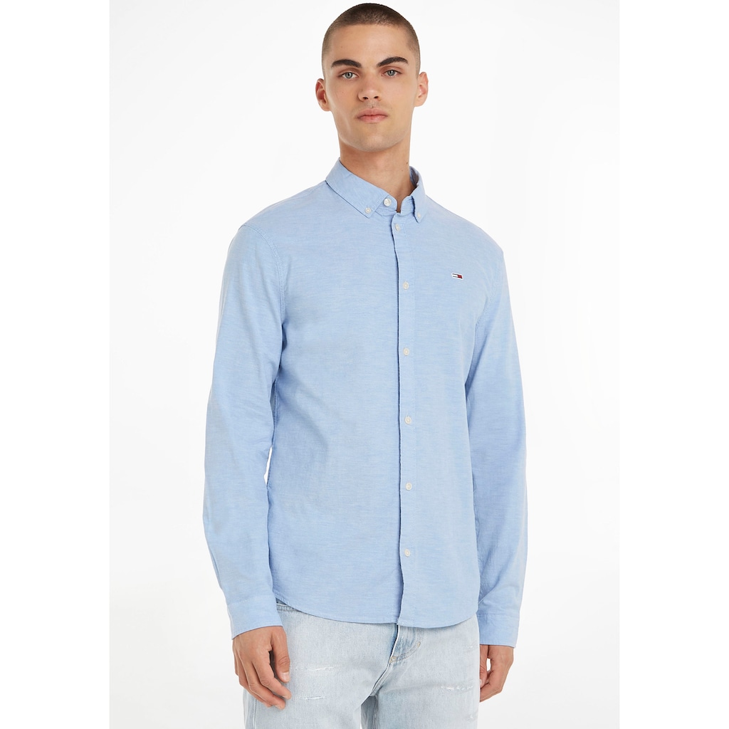 Tommy Jeans Langarmhemd »TJM SLIM STRETCH OXFORD SHIRT«, aus Bio-Baumwolle