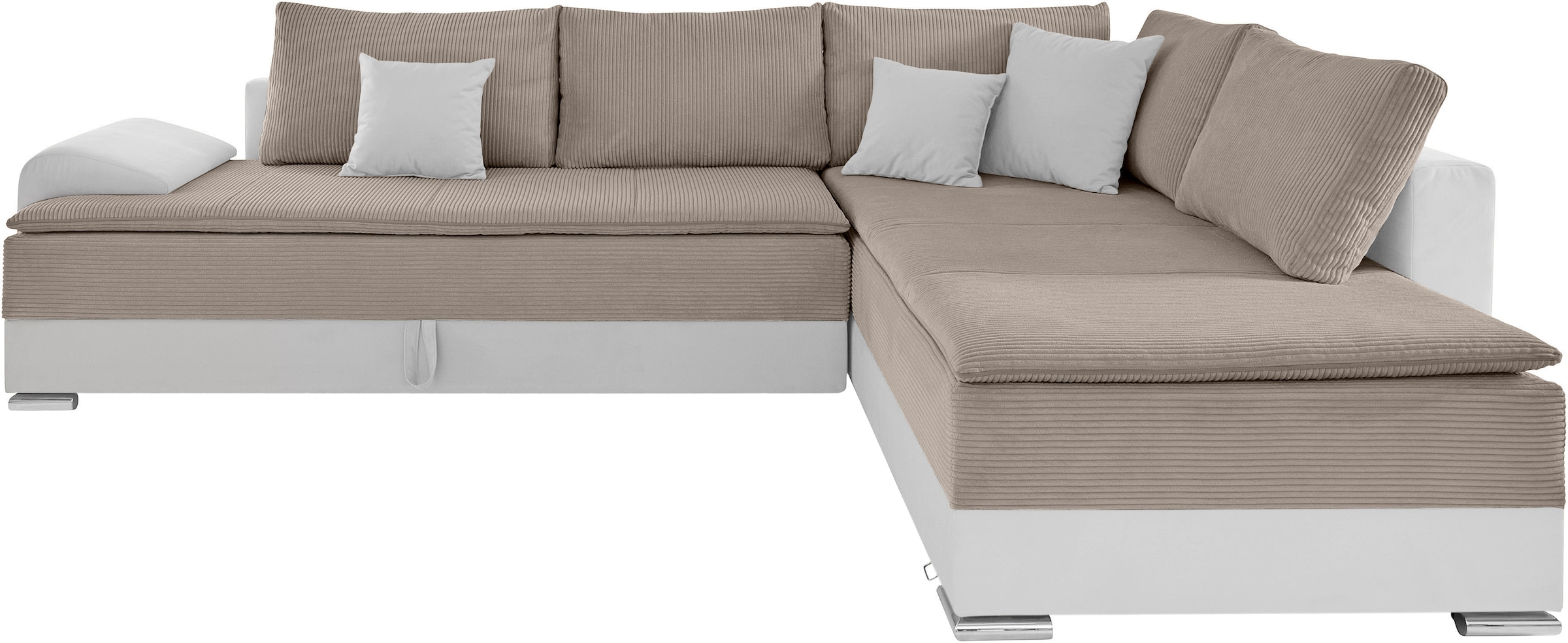 INOSIGN Ecksofa »Boxspringbett Night & Day L-Form mit Dauer-Schlaffunktion mit Armlehne«, mit Boxspring-Bettfunktion 180x200 cm und Bettkasten, Dauerschläfer!