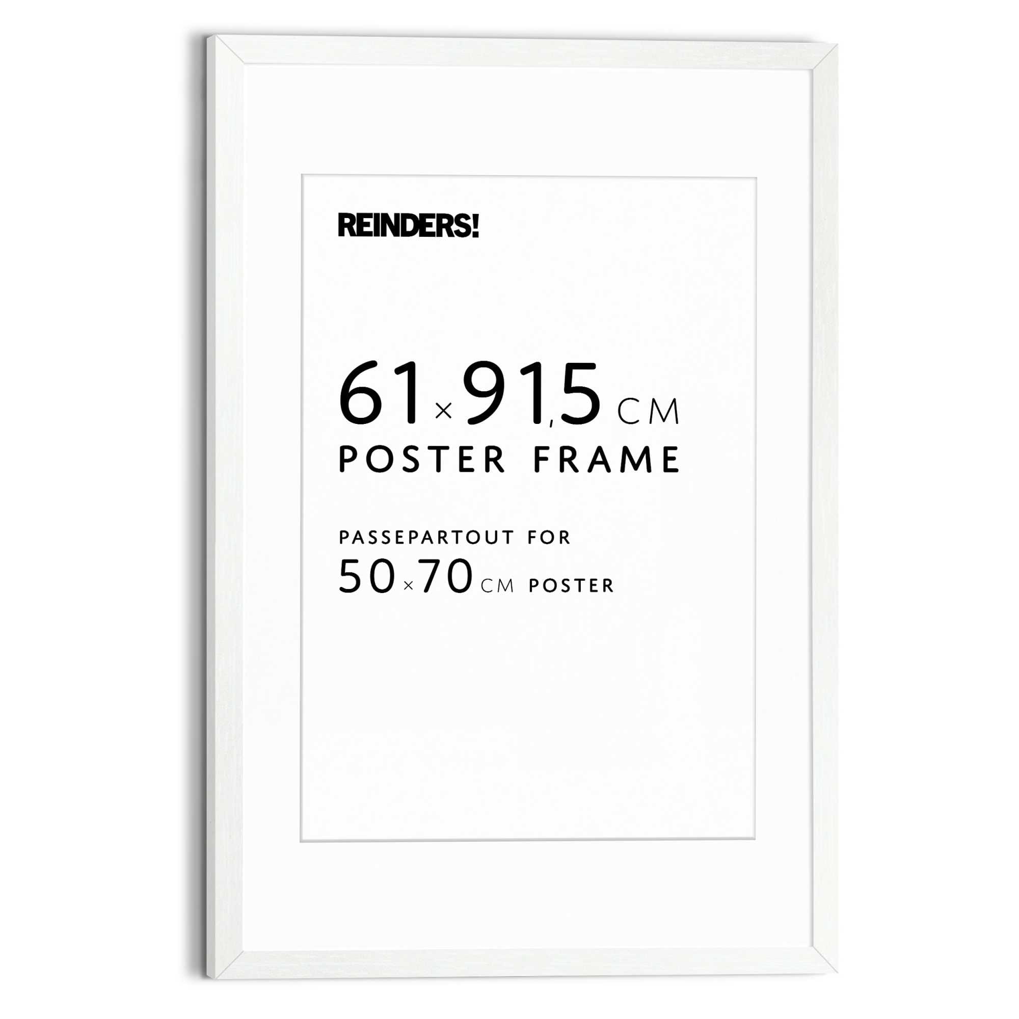 Reinders Bilderrahmen "Bilderrahmen Poster 61x91,5 oder 50x70" für 1 Bilder Wohnzimmer - Weiß - MDF - 64,5x95 cm