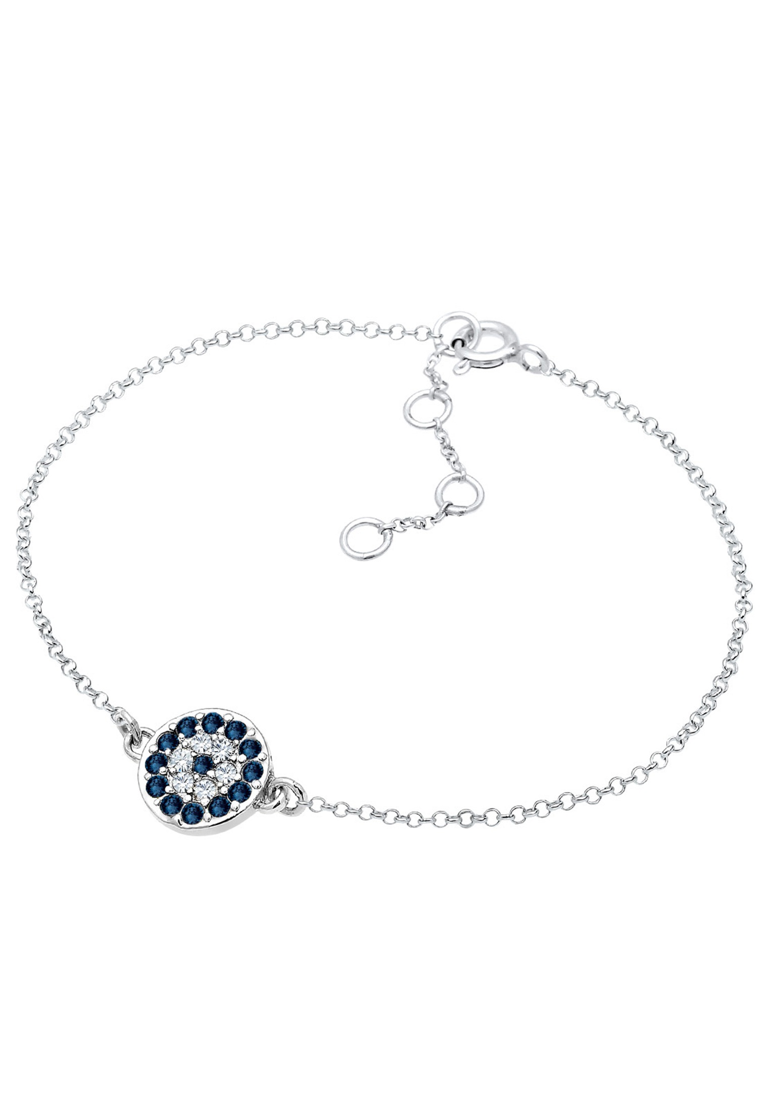 Elli Armkette »Armband Blüte Kreis mit Kristallen Silber«