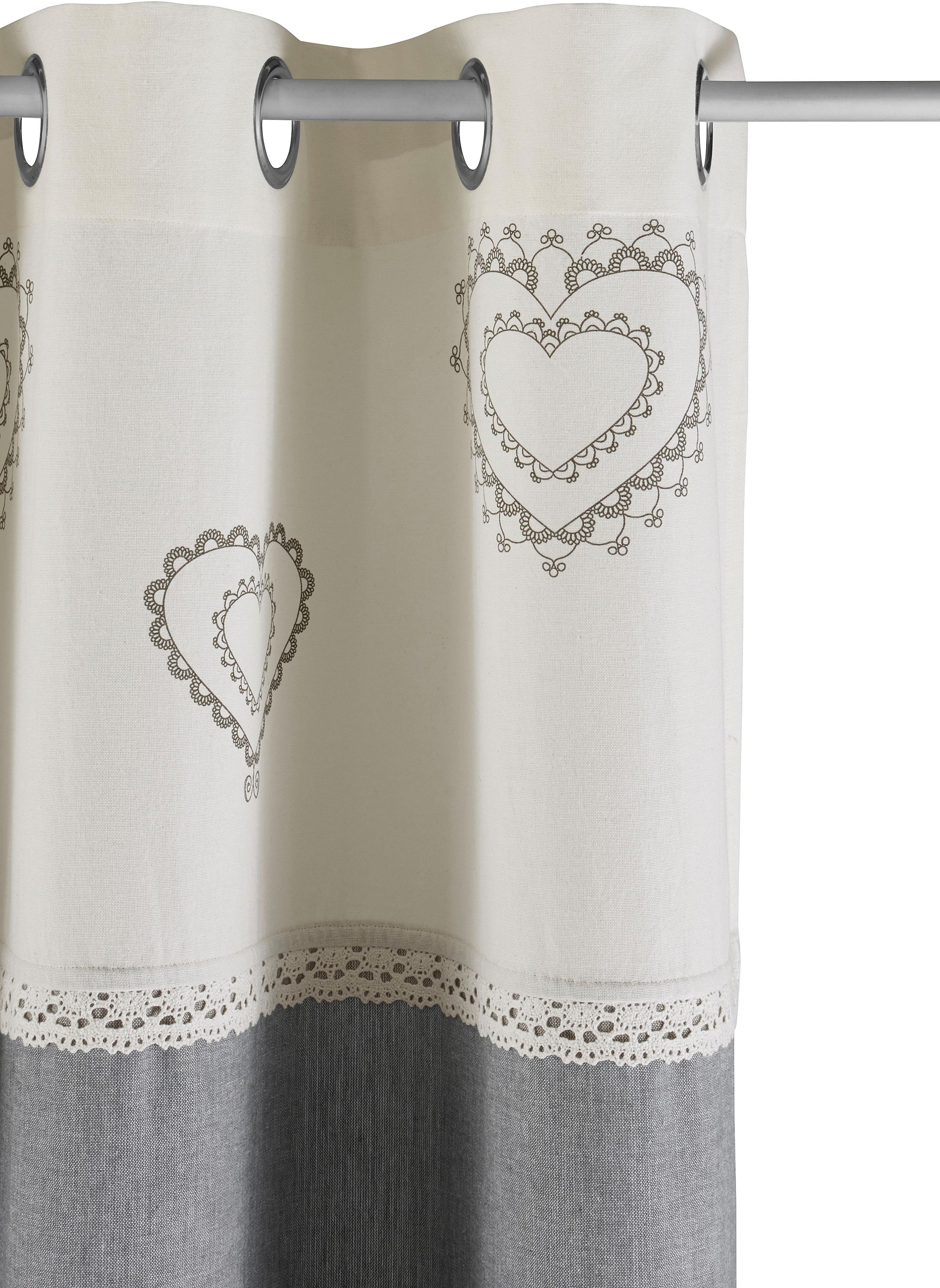 my home Gardine »Louis« Ösen 1 Stk. tlg. halbtransparent, aus Bio-Baumwolle, einseitig bedruckt