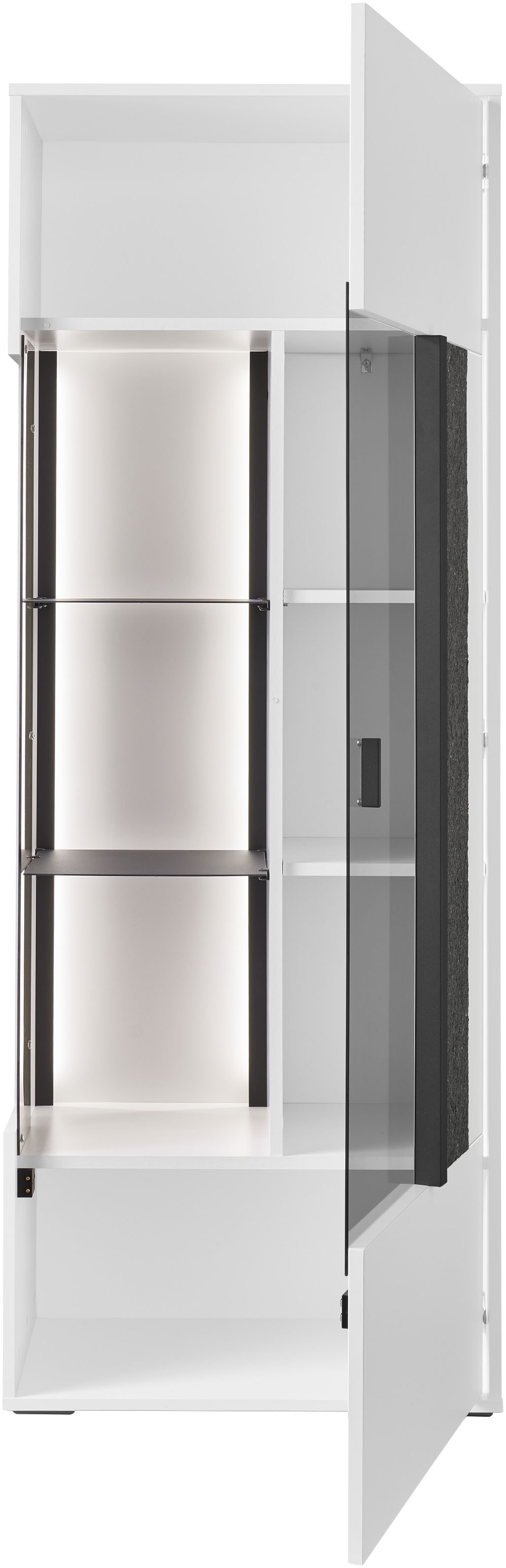 set one by Musterring Vitrine »Deltona« mit Sandsteinelement, inkl. Beleuchtung, zwei Farben, B64 x H170 cm