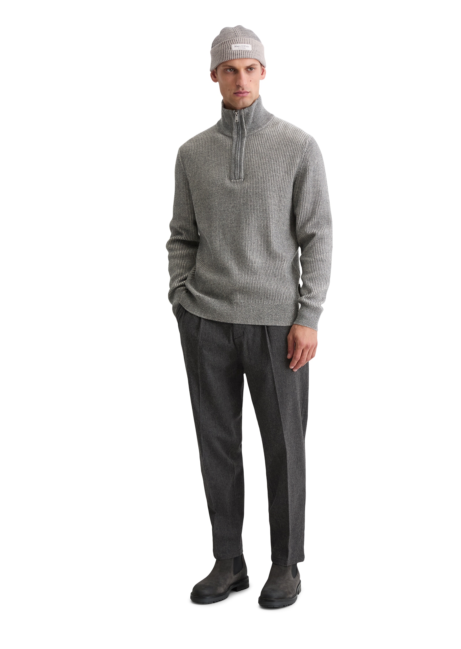 Marc O'Polo Troyer Stehkragen, regular fit, Bi-Color-Look