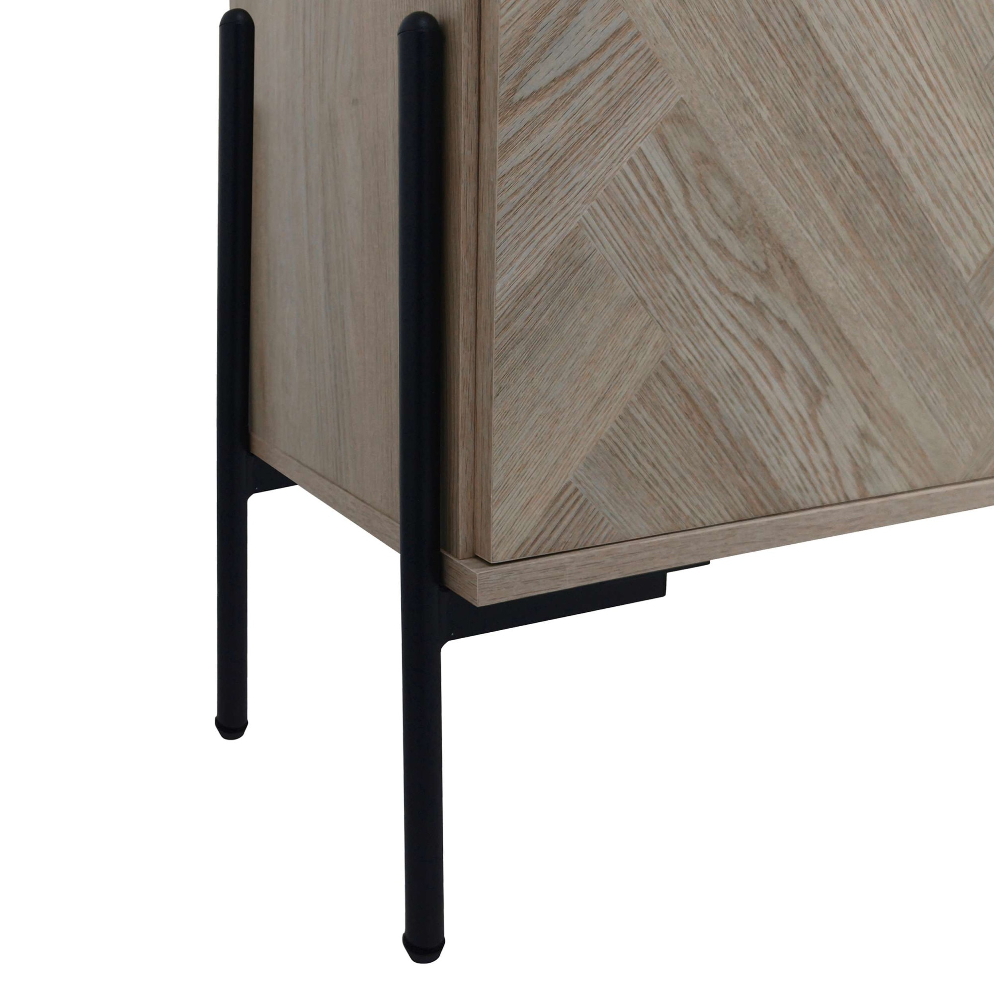 OTTO home Highboard »Eadwine« Kommode, Midischrank, Push-to-open, Türen mit Fischgräten Muster