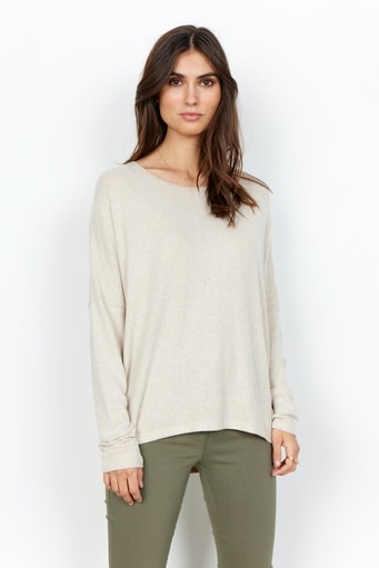 soyaconcept »SC-BIARA 1« bequemer Pullover, elastische Viskose-Qualität in melierter Optik