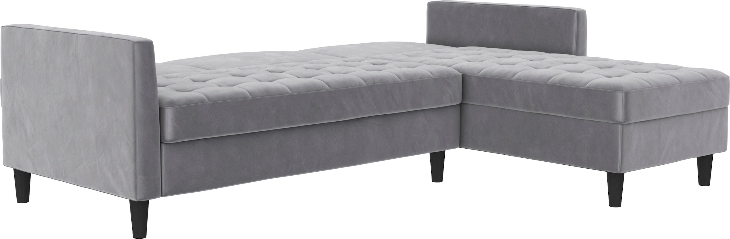 Dorel Home Ecksofa »Presley, L-Form,«, Ecksofa mit Bett-Funktion und Stauraum, verstellbare Rückenlehne