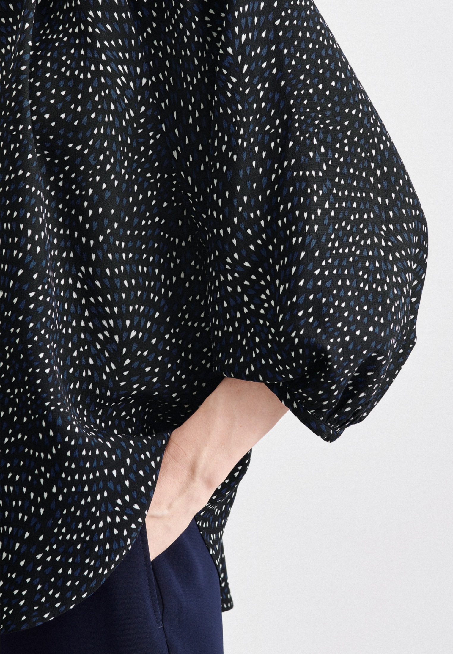 seidensticker Shirtbluse »Schwarze Rose« 3/4-Arm Rundhals Druck