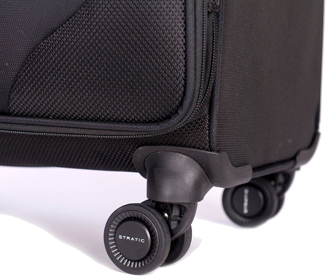 Stratic Weichgepäck-Trolley »Mix L, black«, 4 Rollen, Reisekoffer großer Koffer Aufgabegepäck TSA-Zahlenschloss