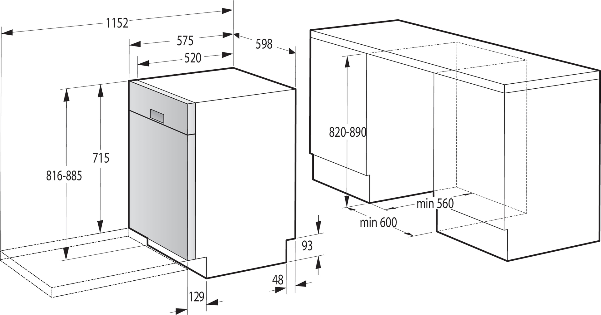 GORENJE Unterbaugeschirrspüler »GU642D90X«, 14 Maßgedecke